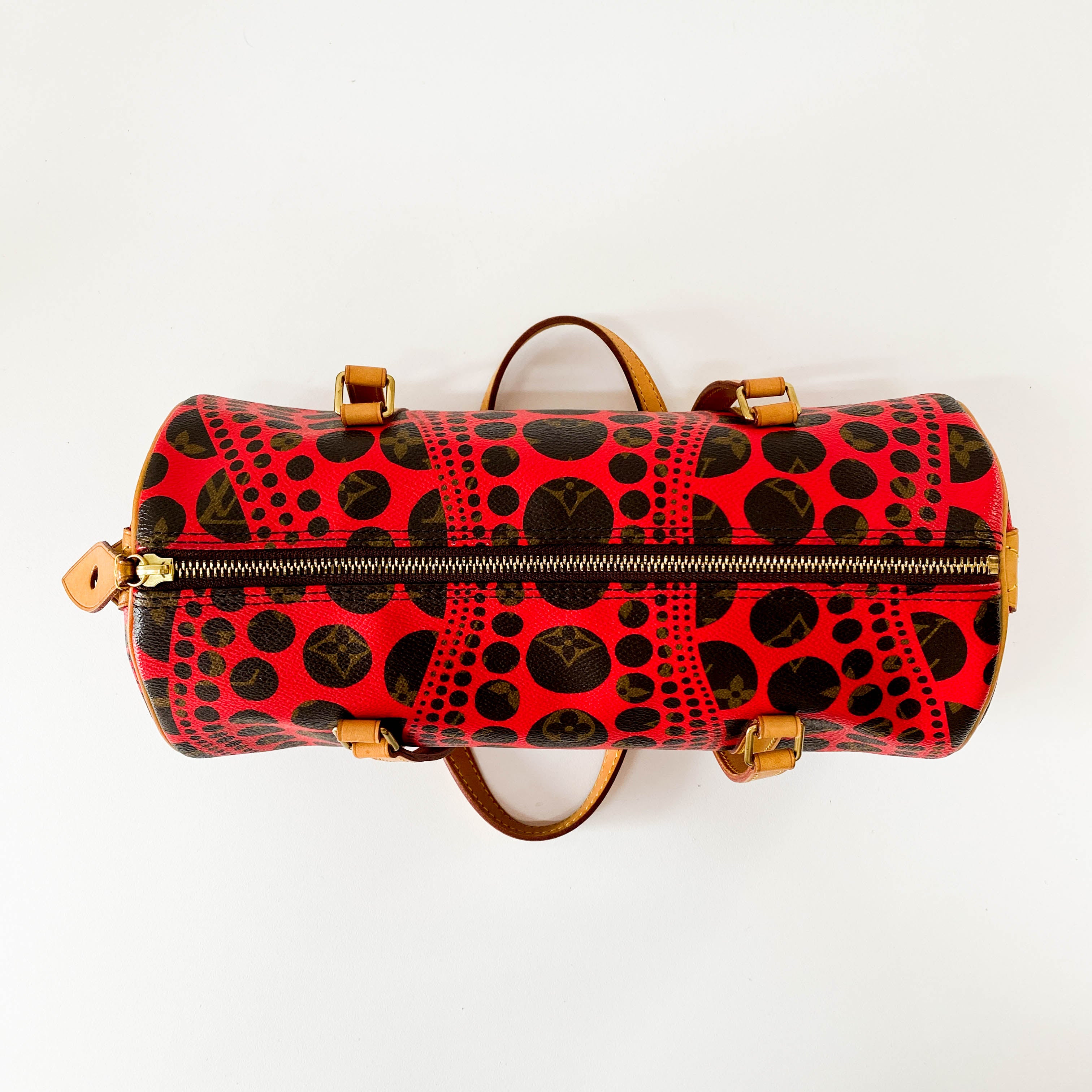 Yayoi Kusama Monogram Pumpkin Dot Papillon Red Shoulder Bag