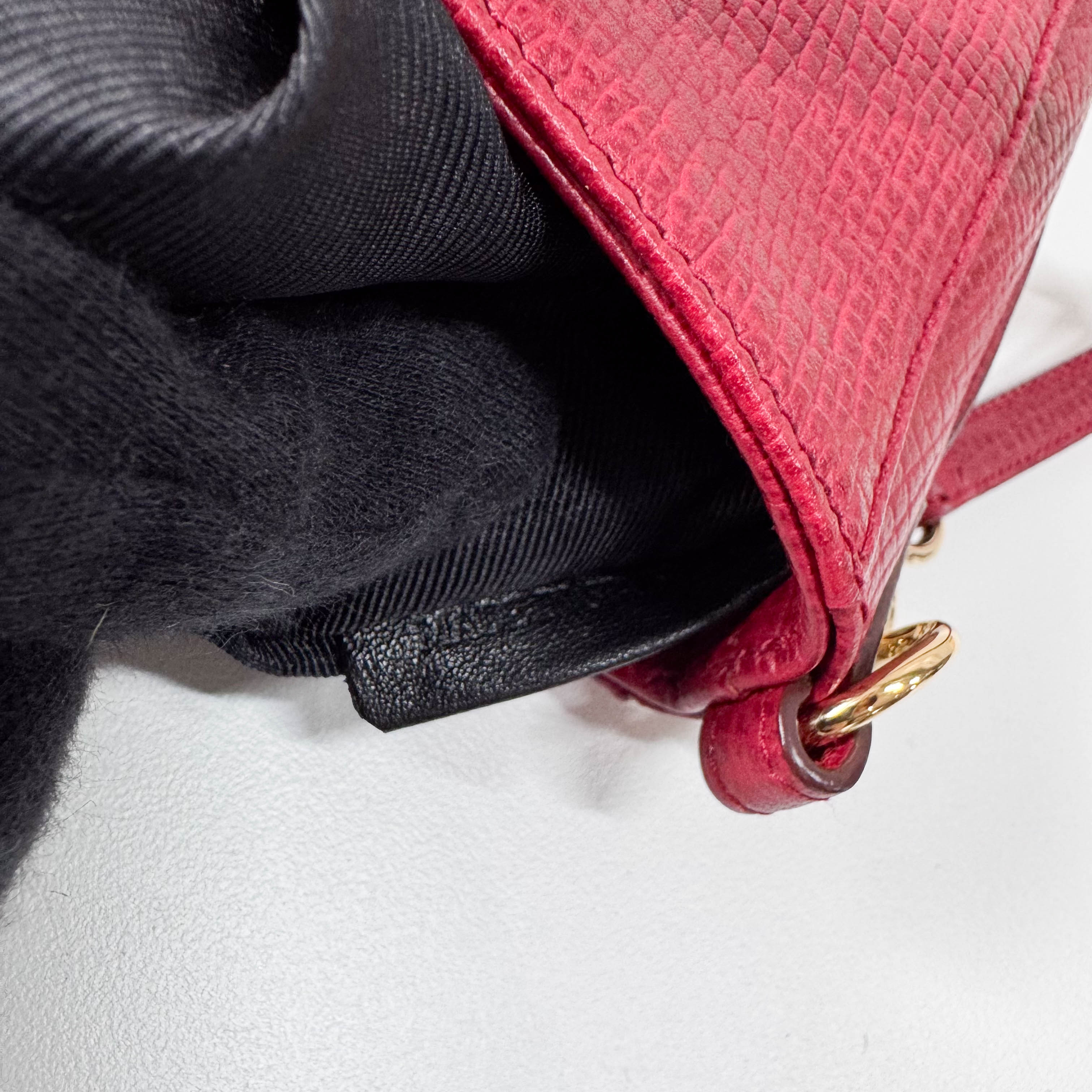 Mini Red Leather Shoulder Bag