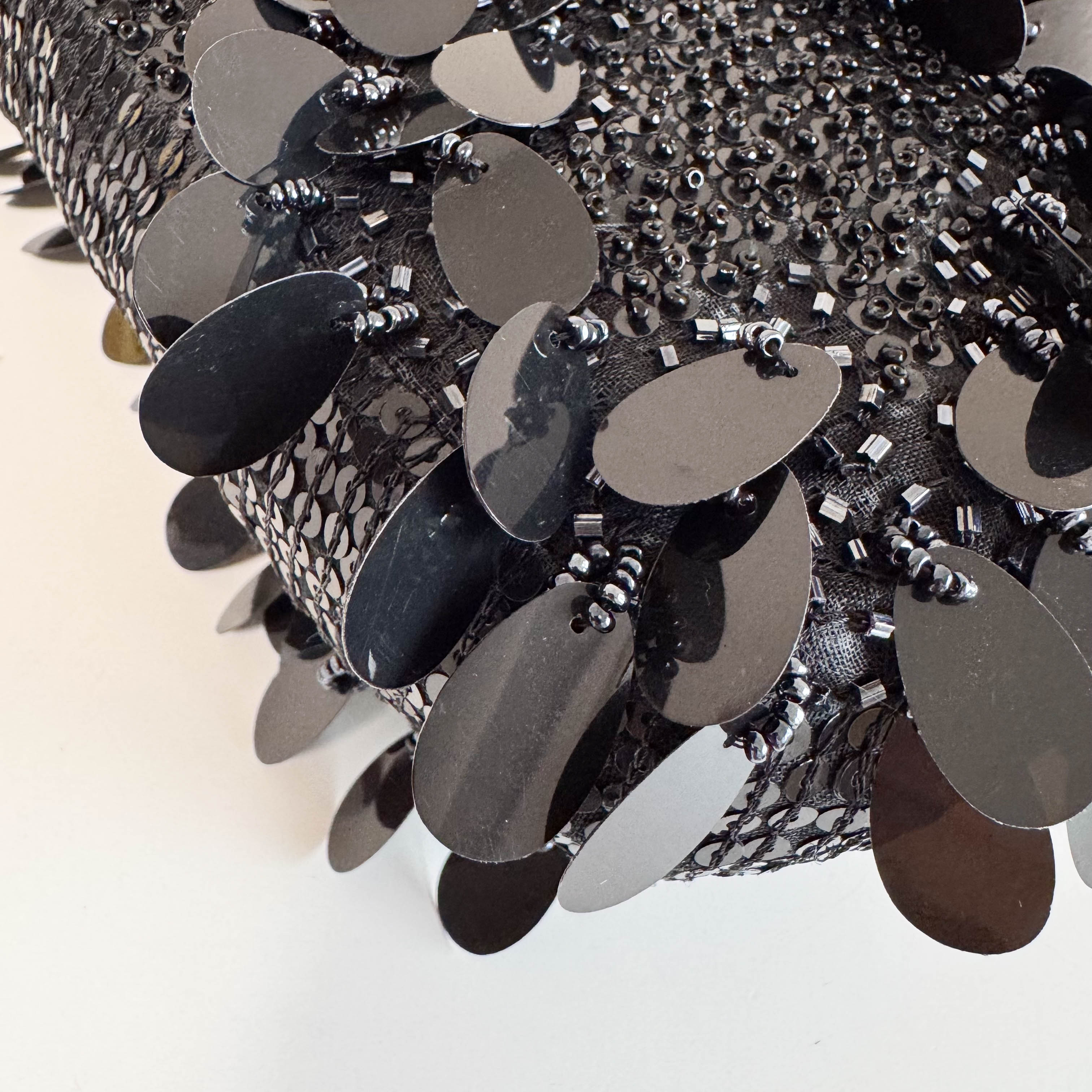 Limited Edition Baguette Black Sequin and Beaded Shoulder Bag