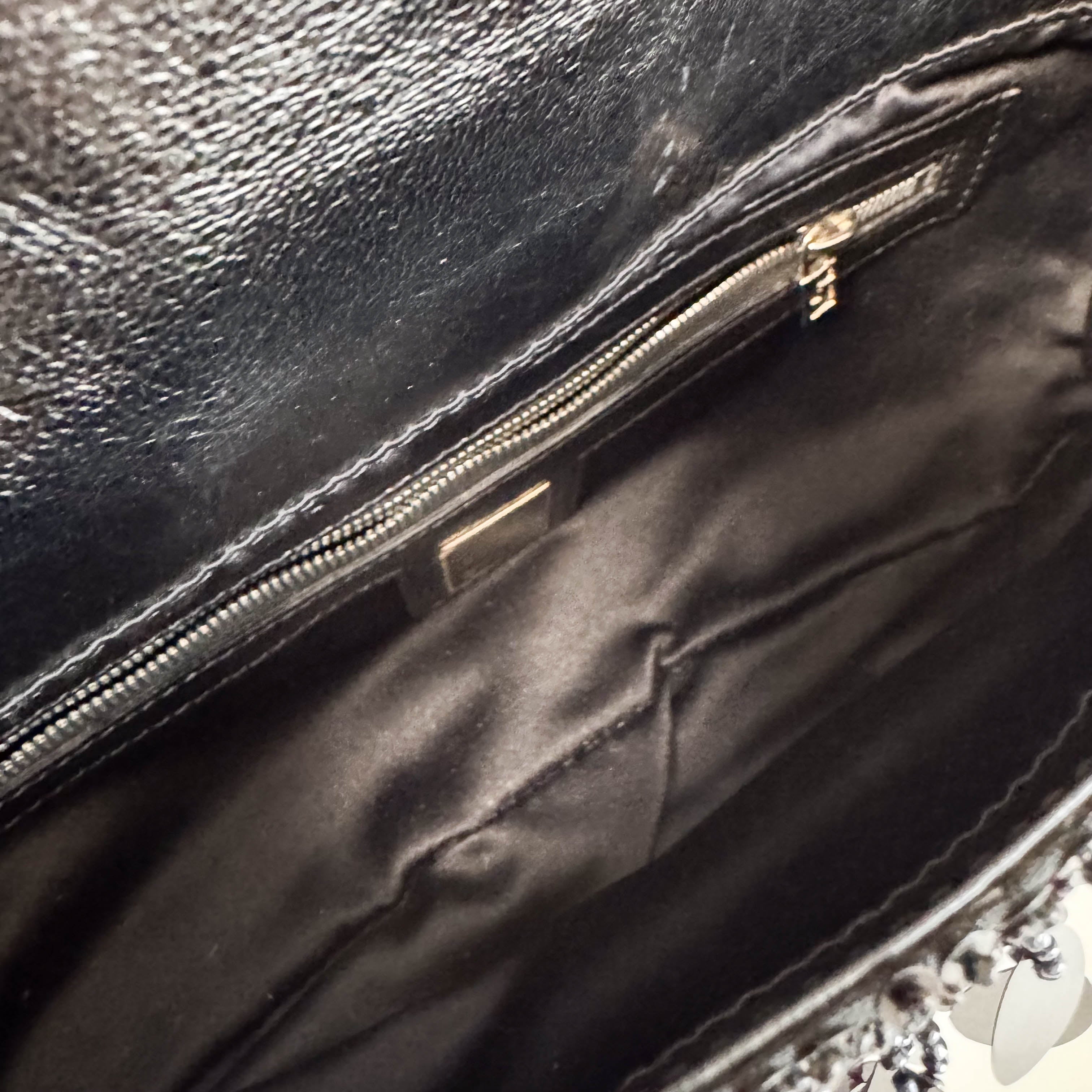 Limited Edition Baguette Black Sequin and Beaded Shoulder Bag