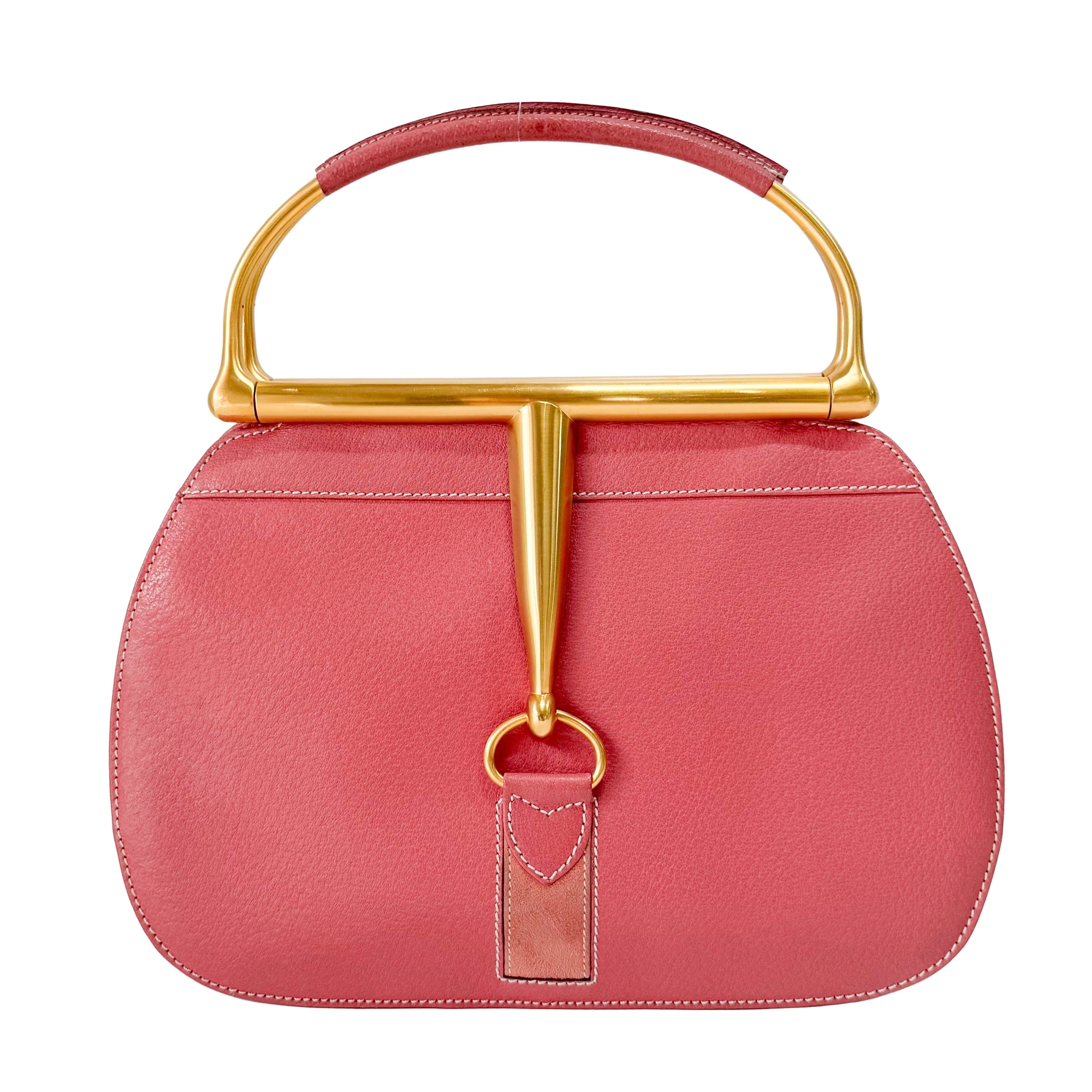 Horsebit Pink Leather Handbag