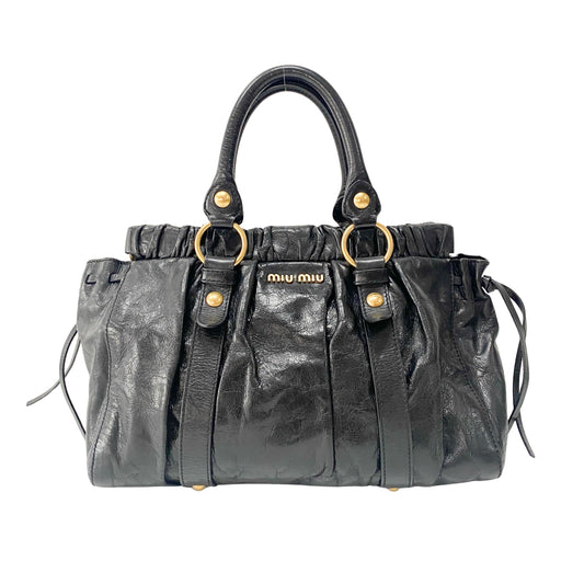 Black Vitello Bauletto Bag