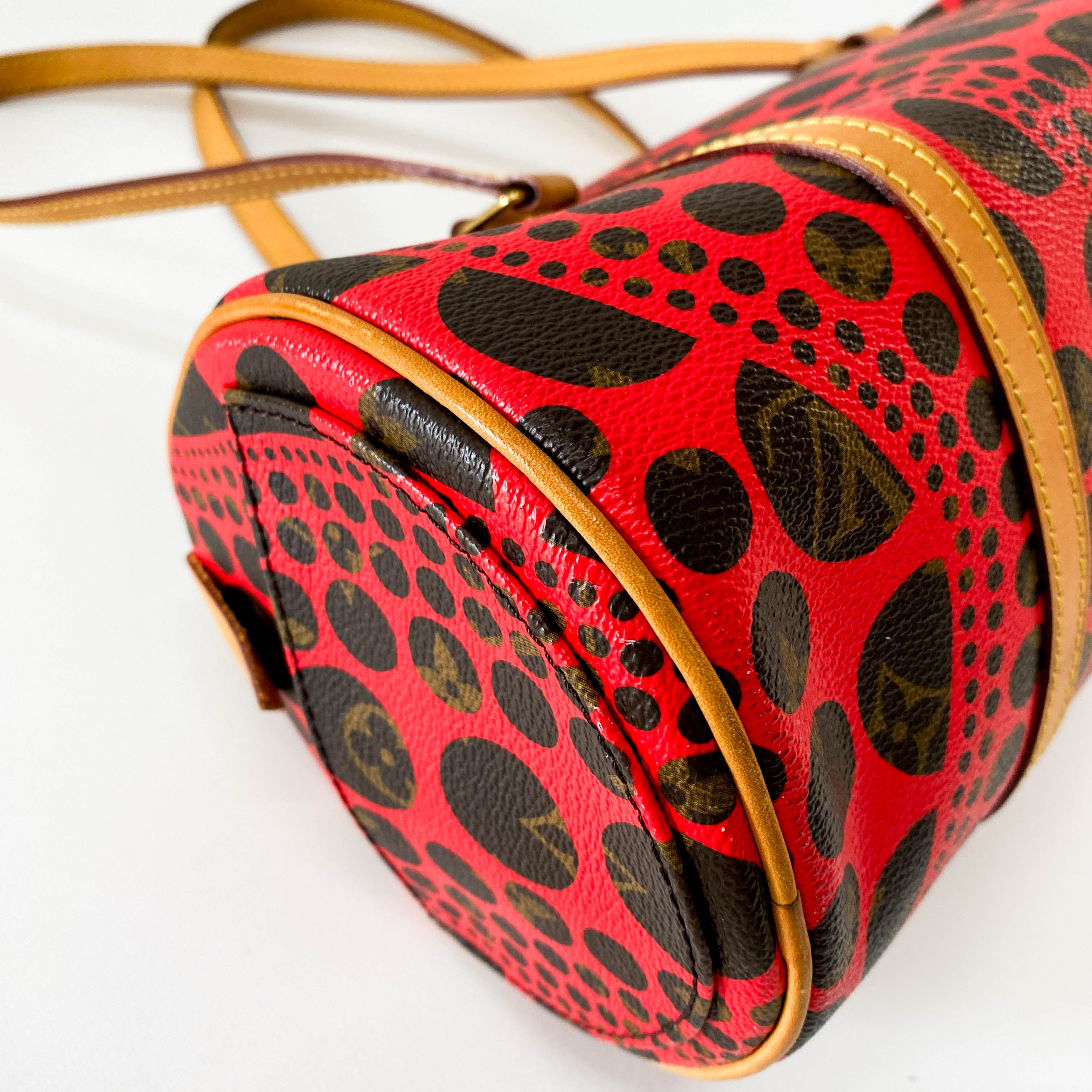 Yayoi Kusama Monogram Pumpkin Dot Papillon Red Shoulder Bag