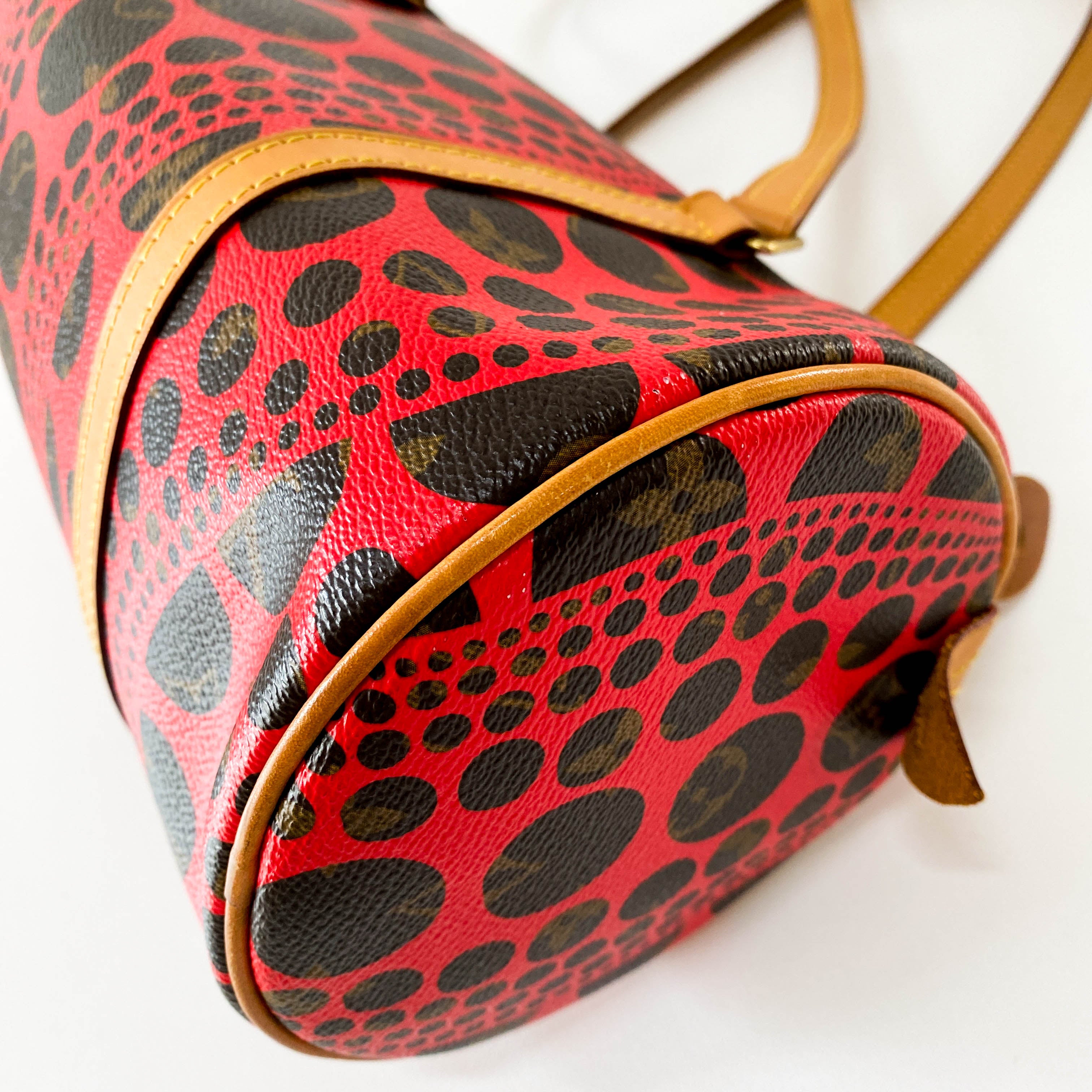 Yayoi Kusama Monogram Pumpkin Dot Papillon Red Shoulder Bag