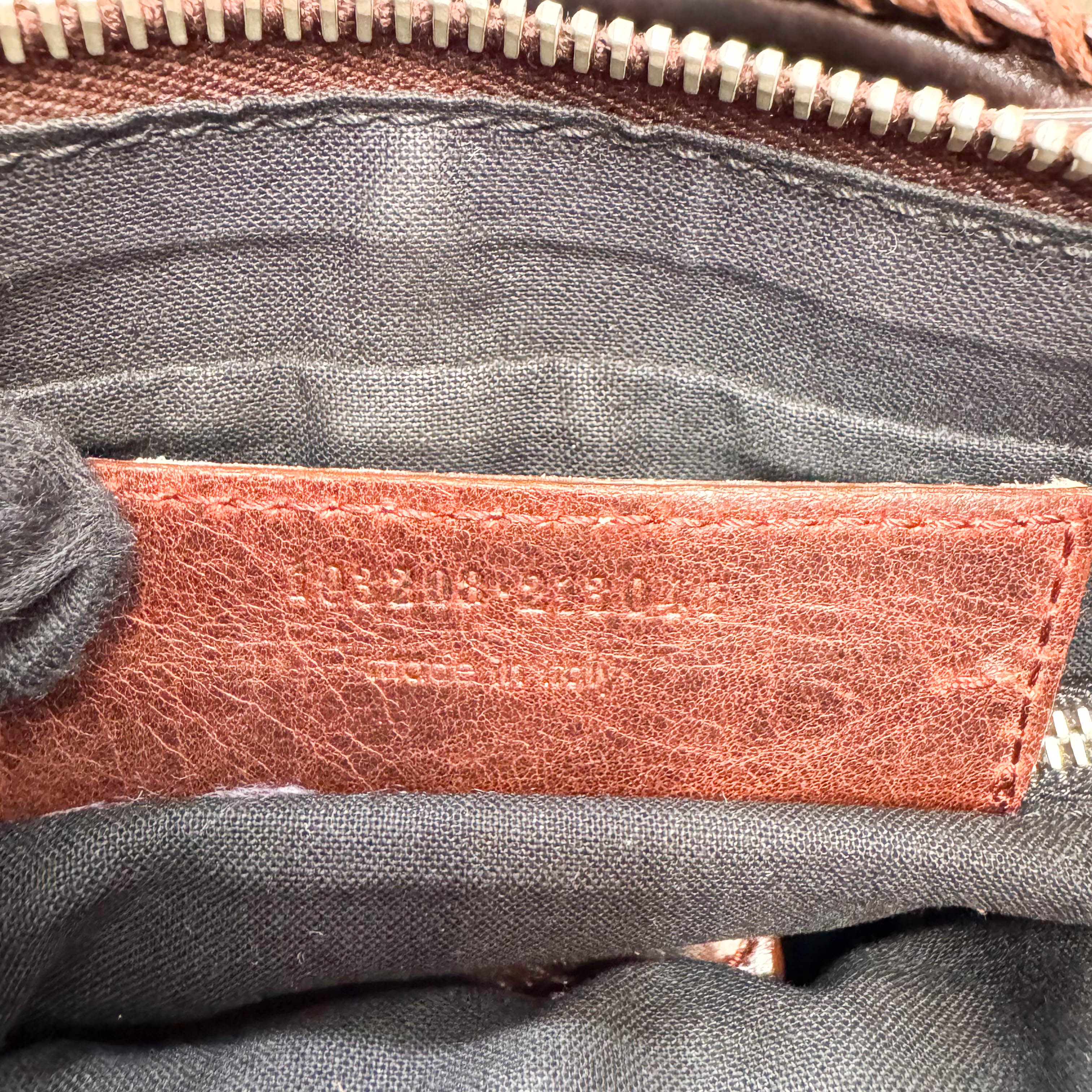 Black Suede & Brown Leather The First Handle Bag