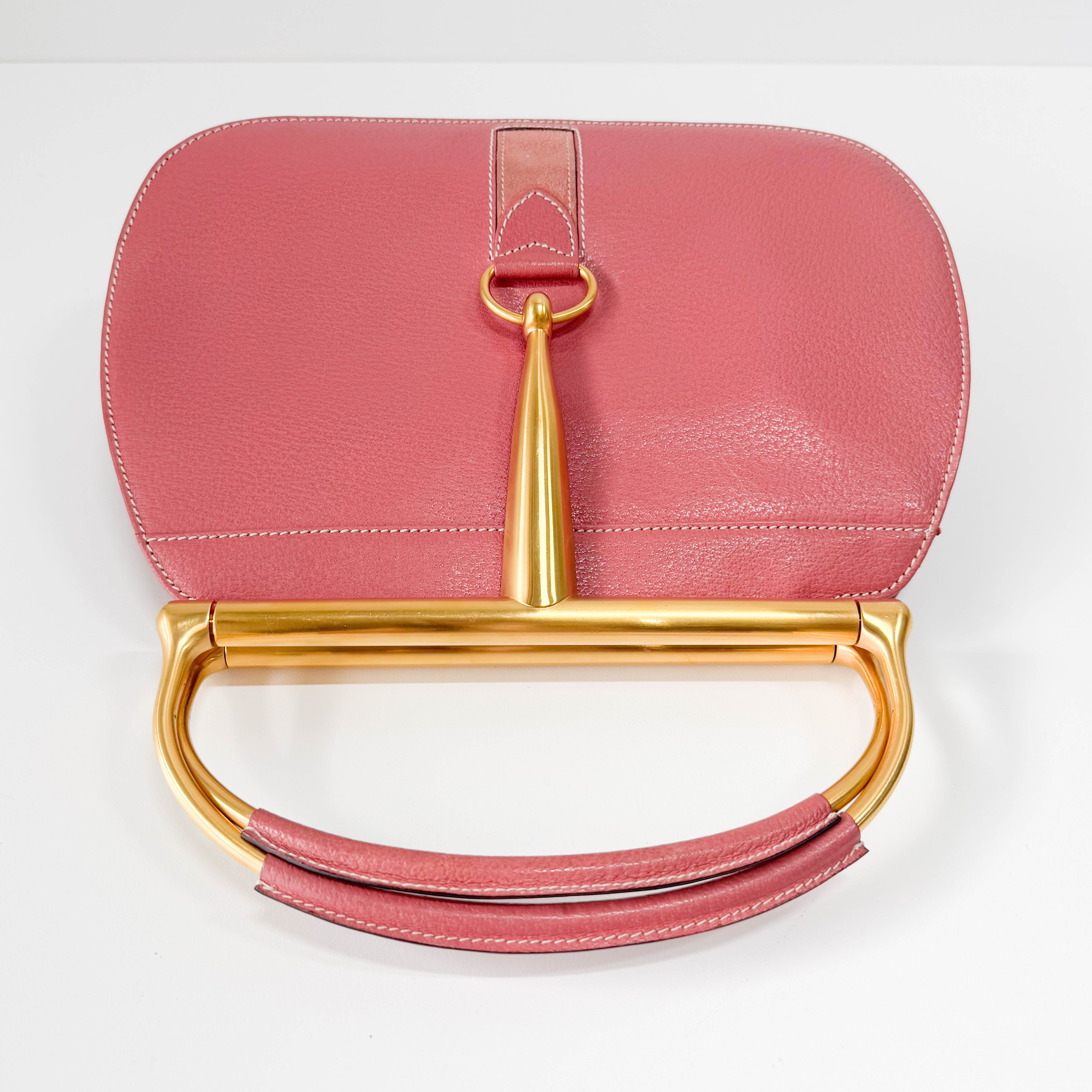 Horsebit Pink Leather Handbag