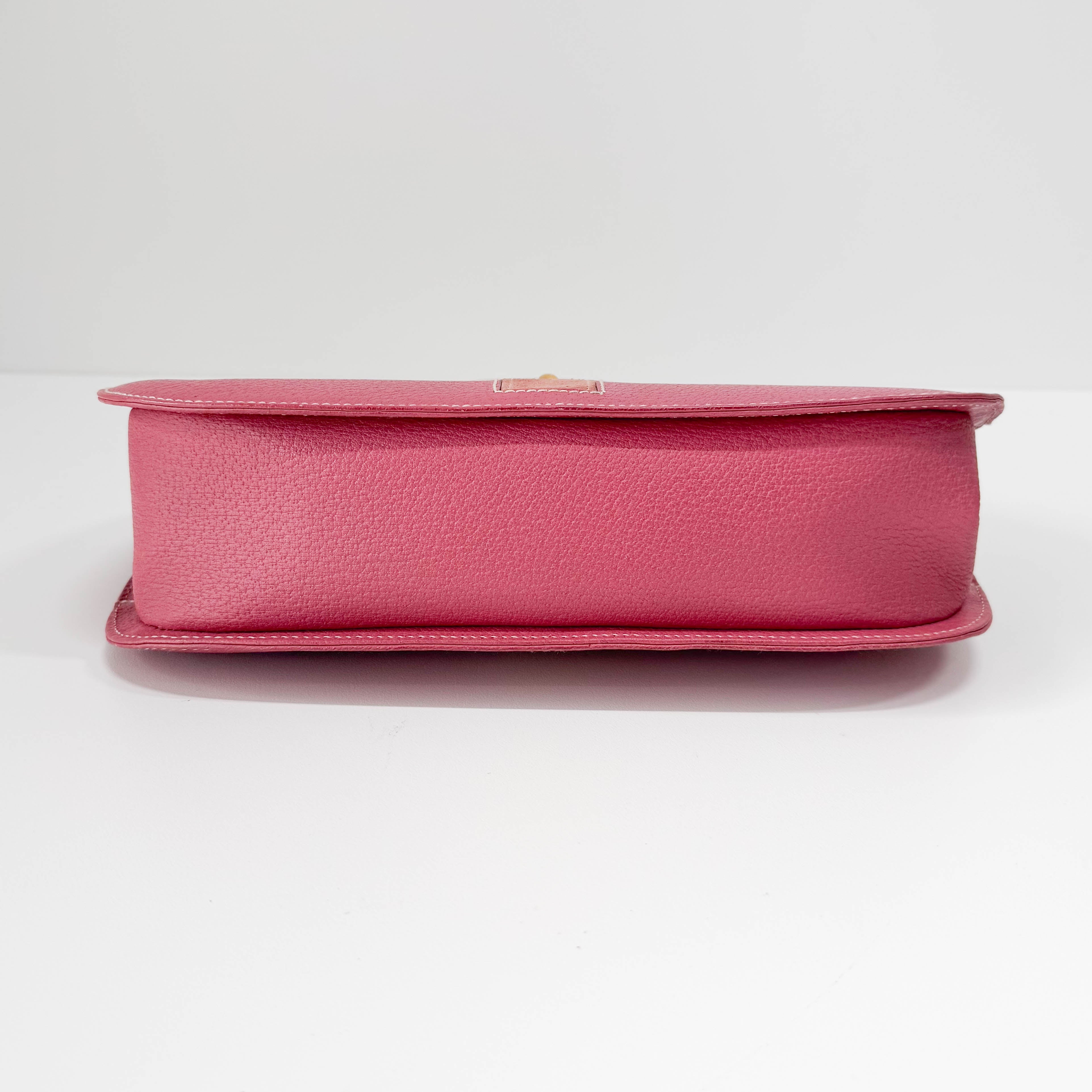 Horsebit Pink Leather Handbag