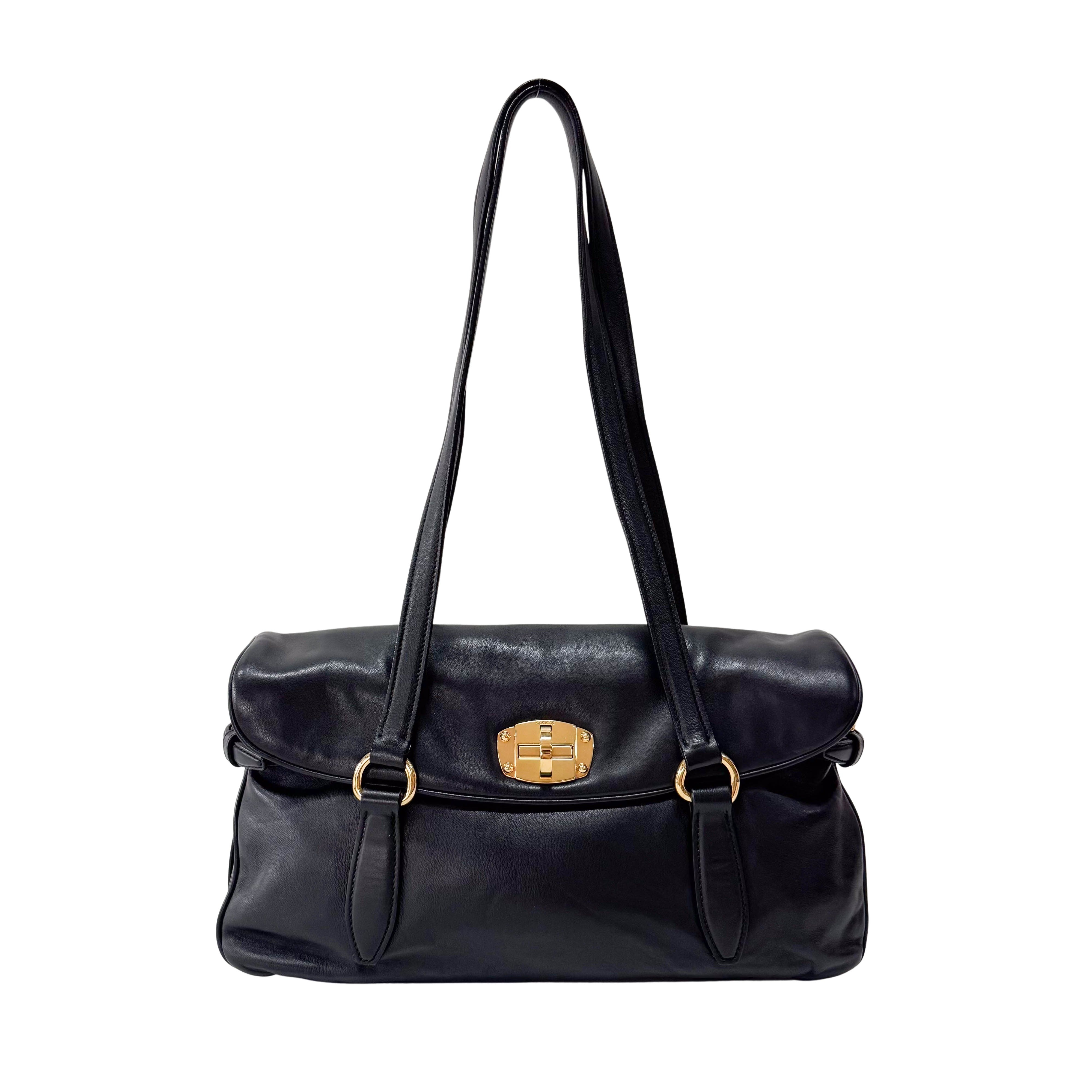 Black Leather Shoulder Bag