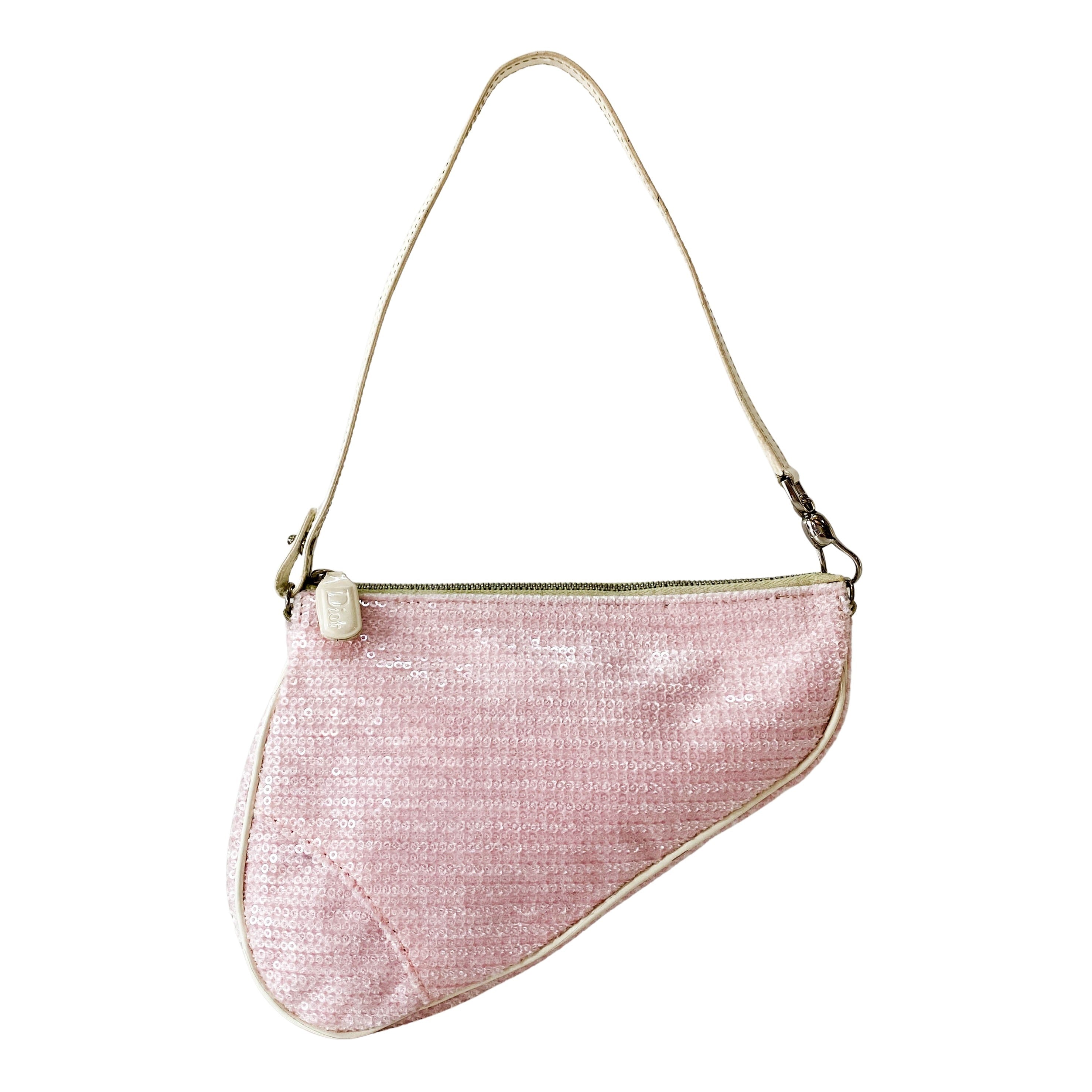 Limited Edition Mini Saddle Pink Sequin Shoulder Bag