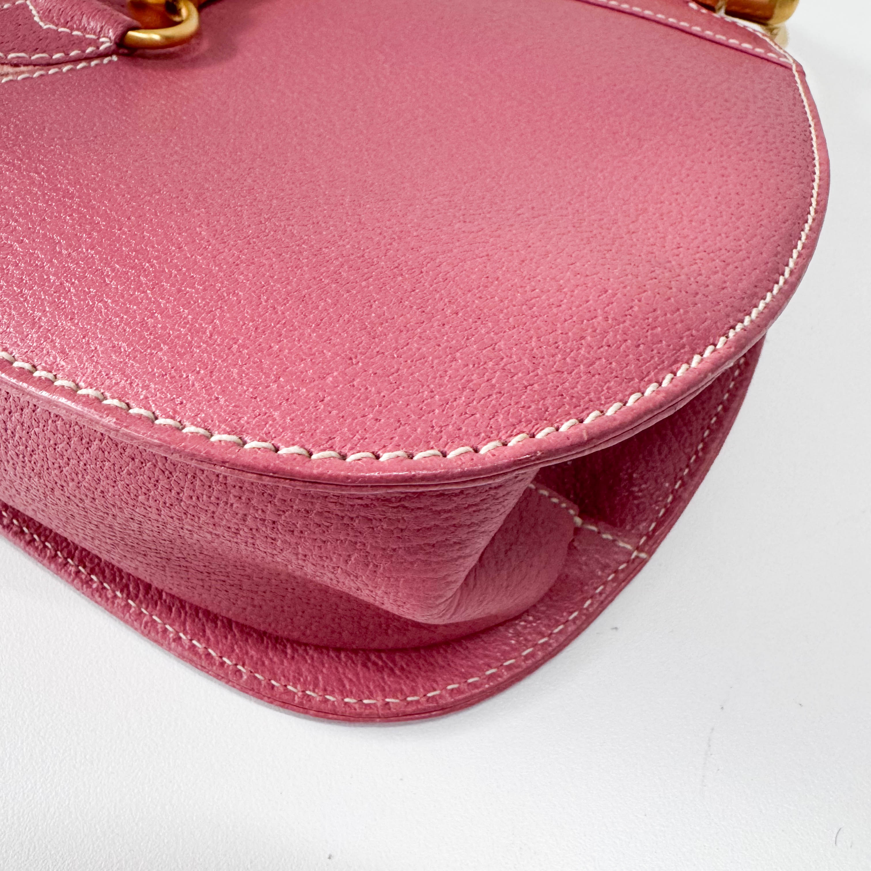 Horsebit Pink Leather Handbag