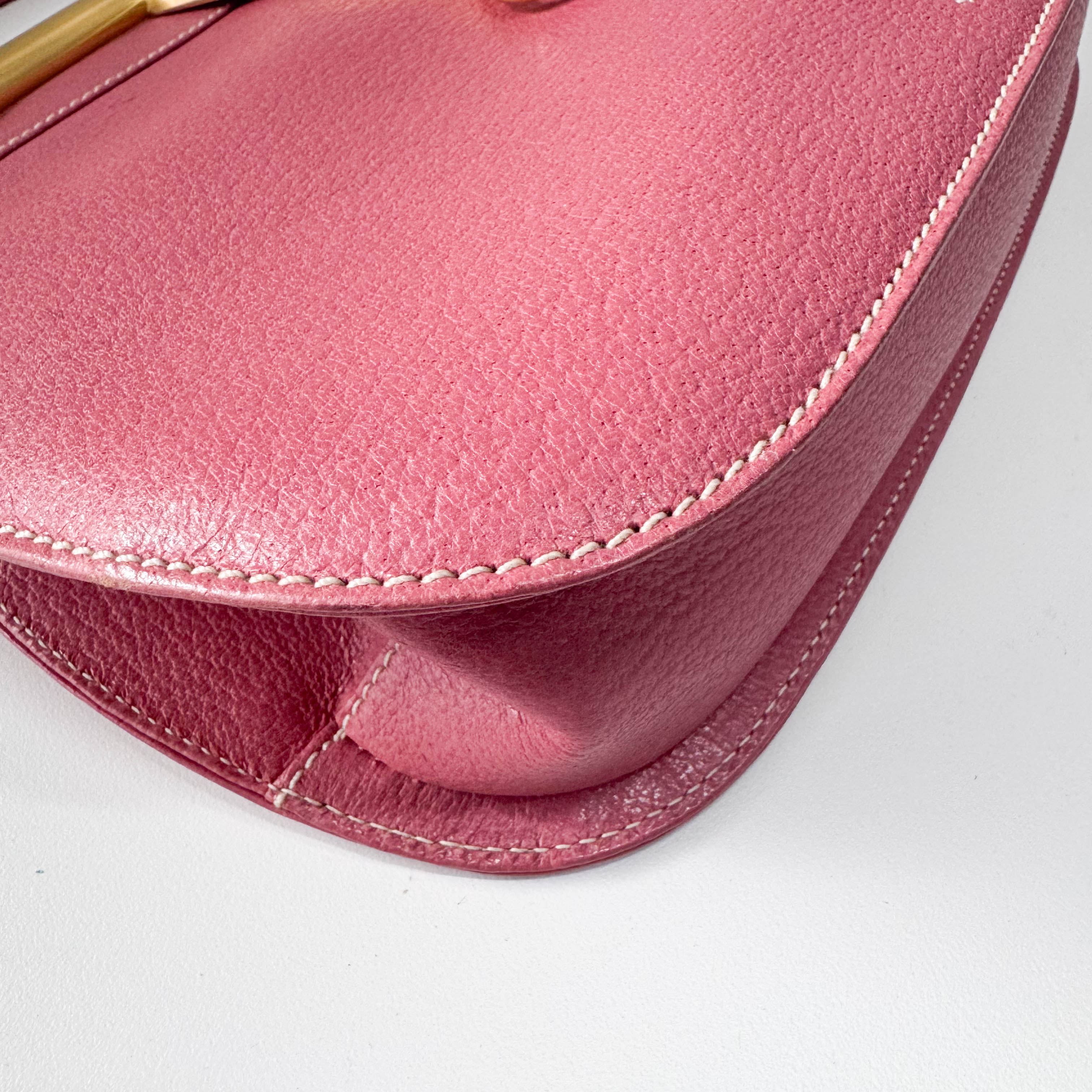 Horsebit Pink Leather Handbag