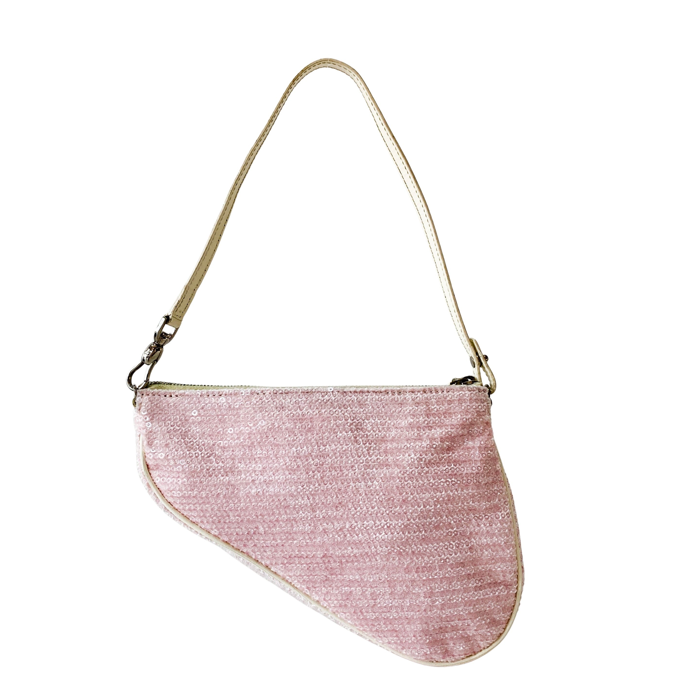 Limited Edition Mini Saddle Pink Sequin Shoulder Bag