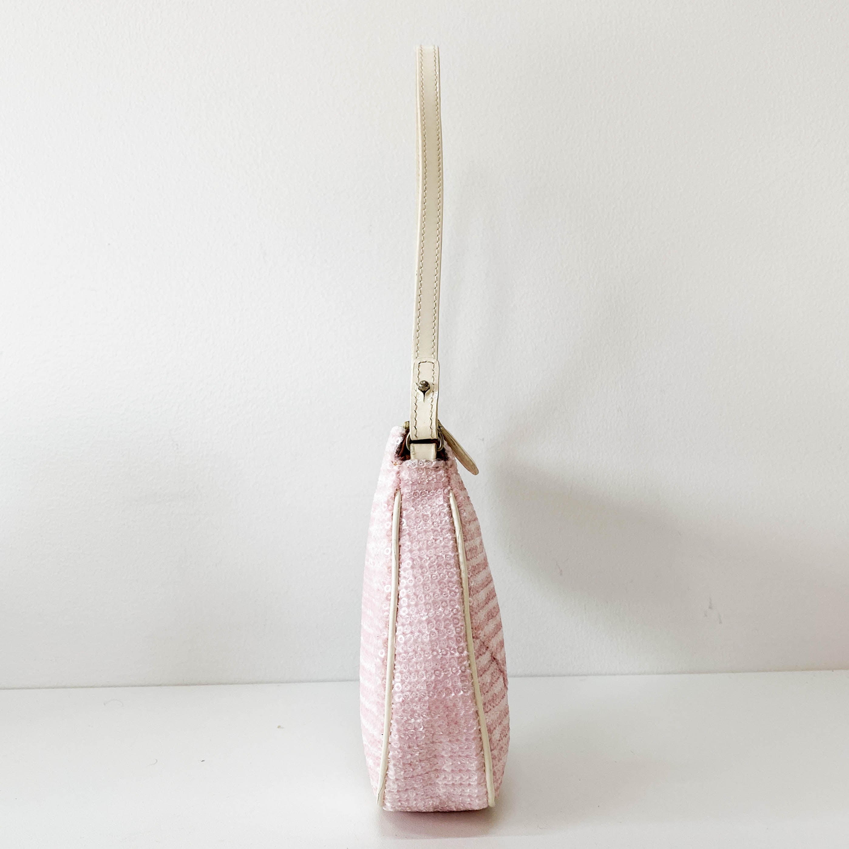 Limited Edition Mini Saddle Pink Sequin Shoulder Bag