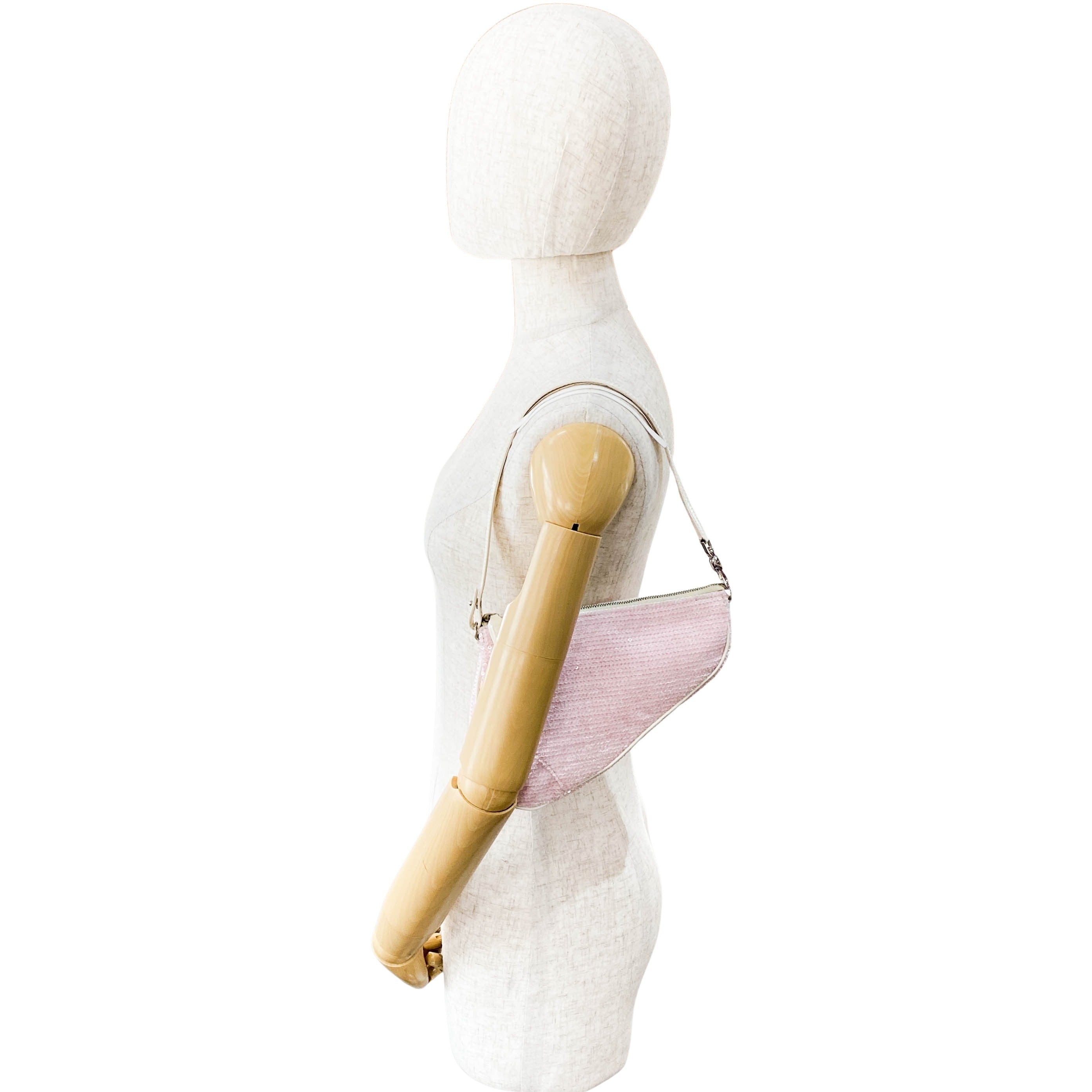 Limited Edition Mini Saddle Pink Sequin Shoulder Bag