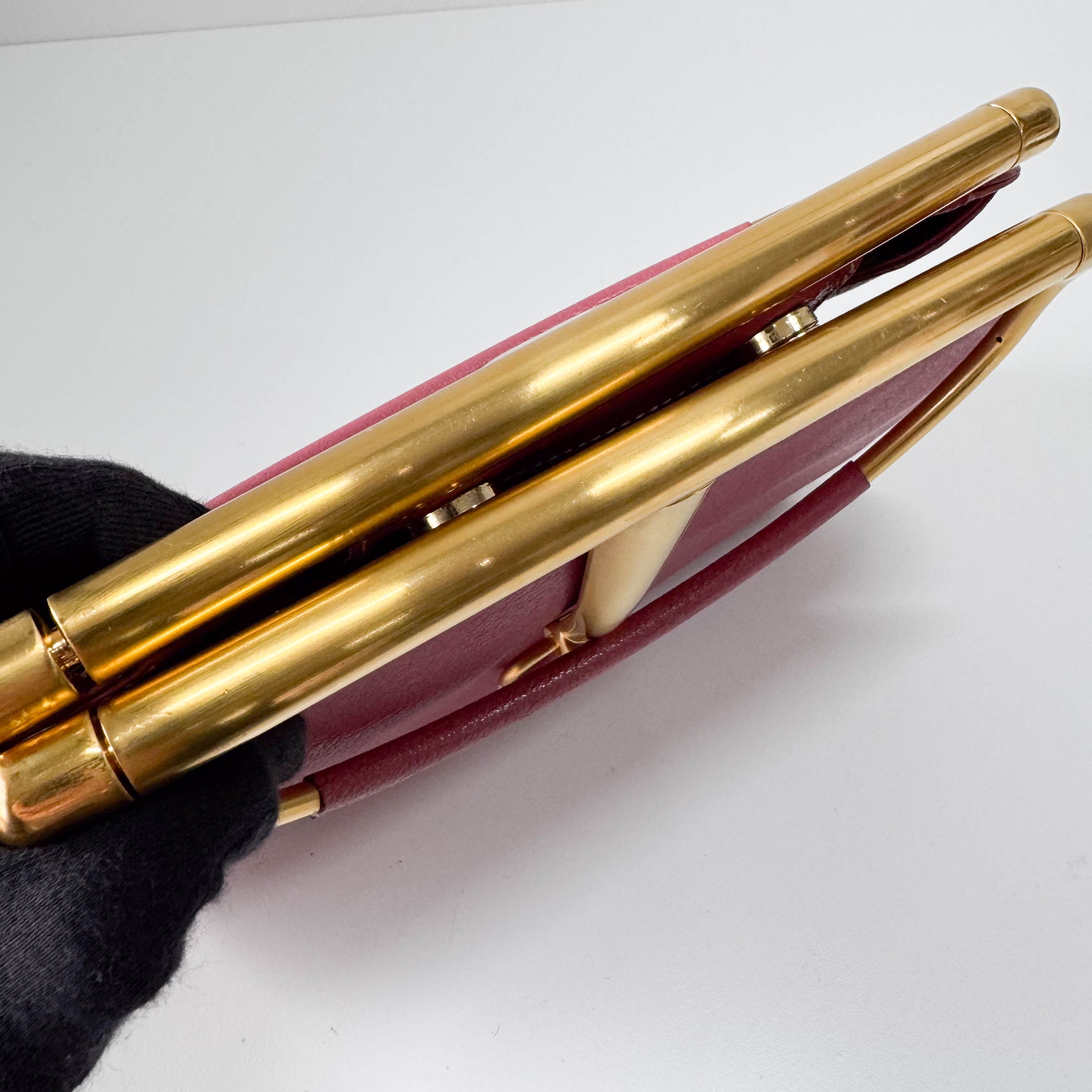 Horsebit Pink Leather Handbag