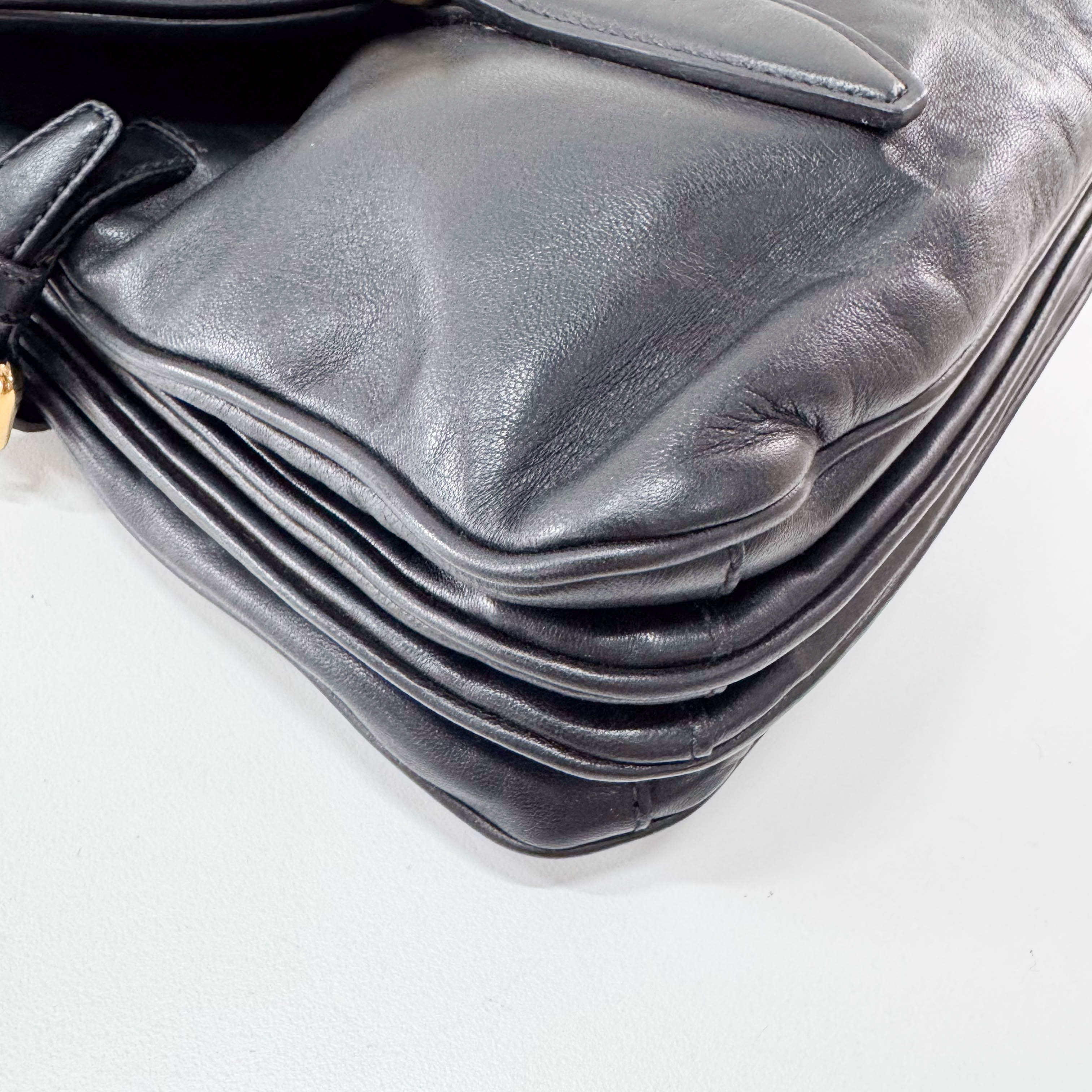 Black Leather Shoulder Bag