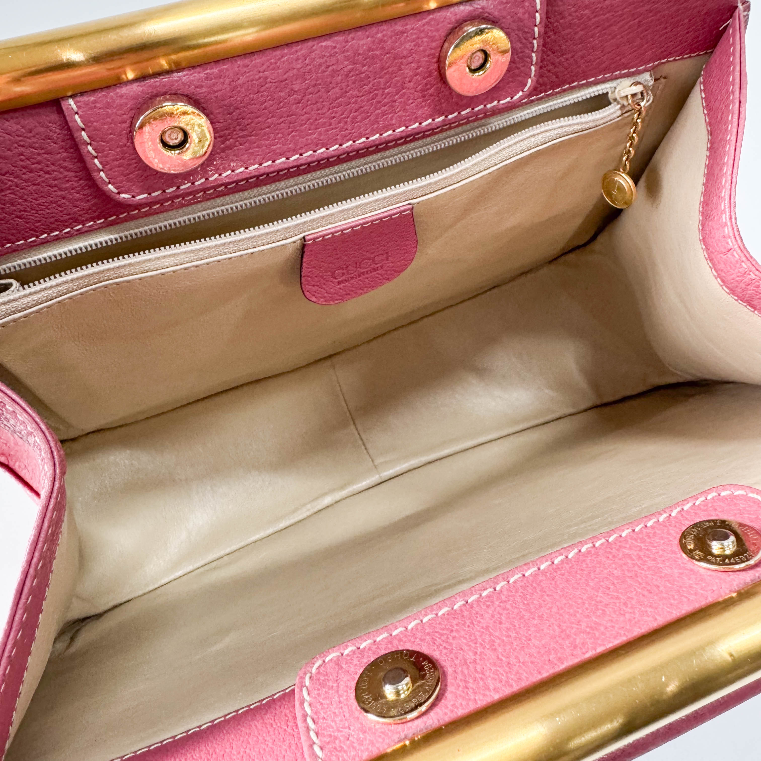 Horsebit Pink Leather Handbag