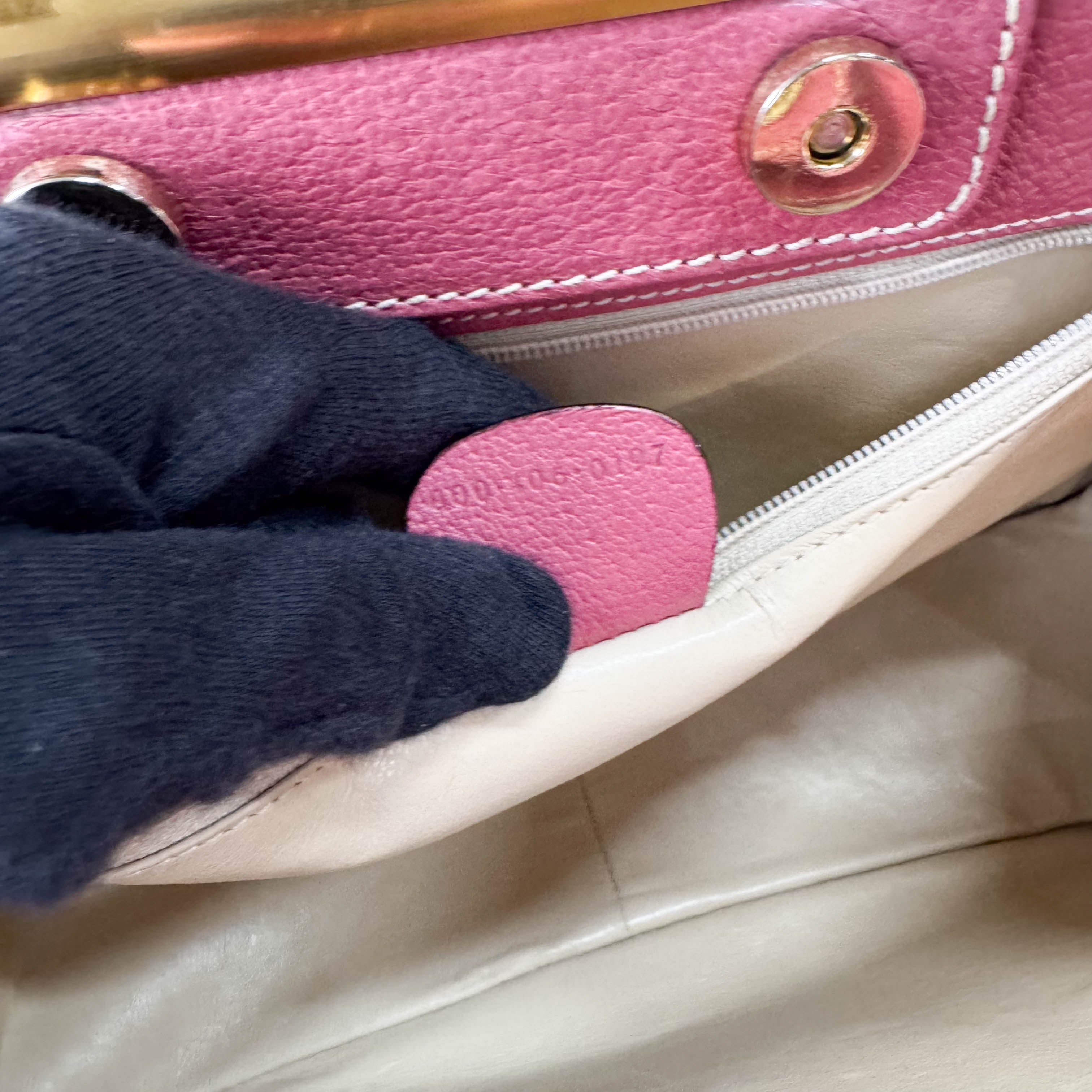 Horsebit Pink Leather Handbag