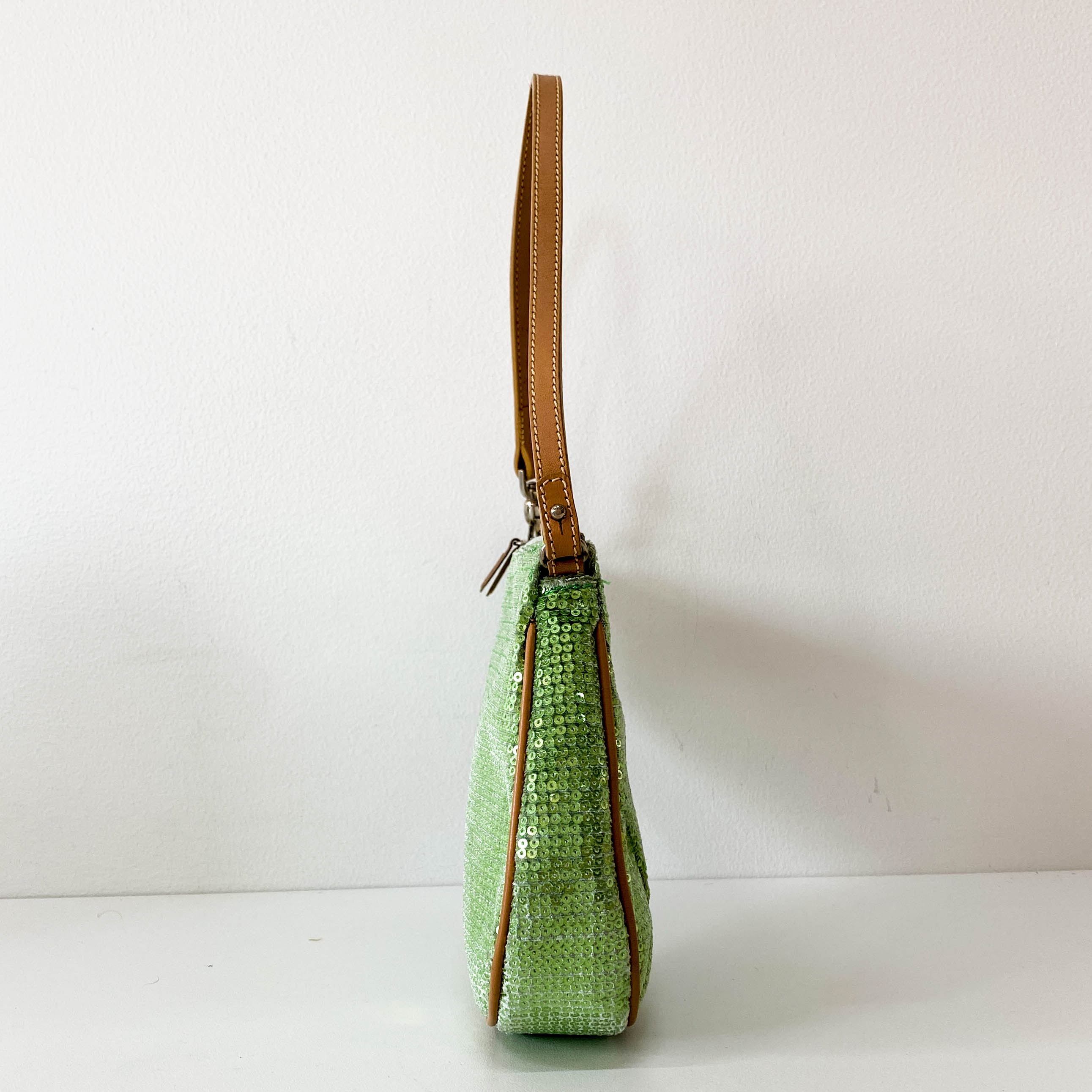 Limited Edition Mini Saddle Green Sequin Shoulder Bag
