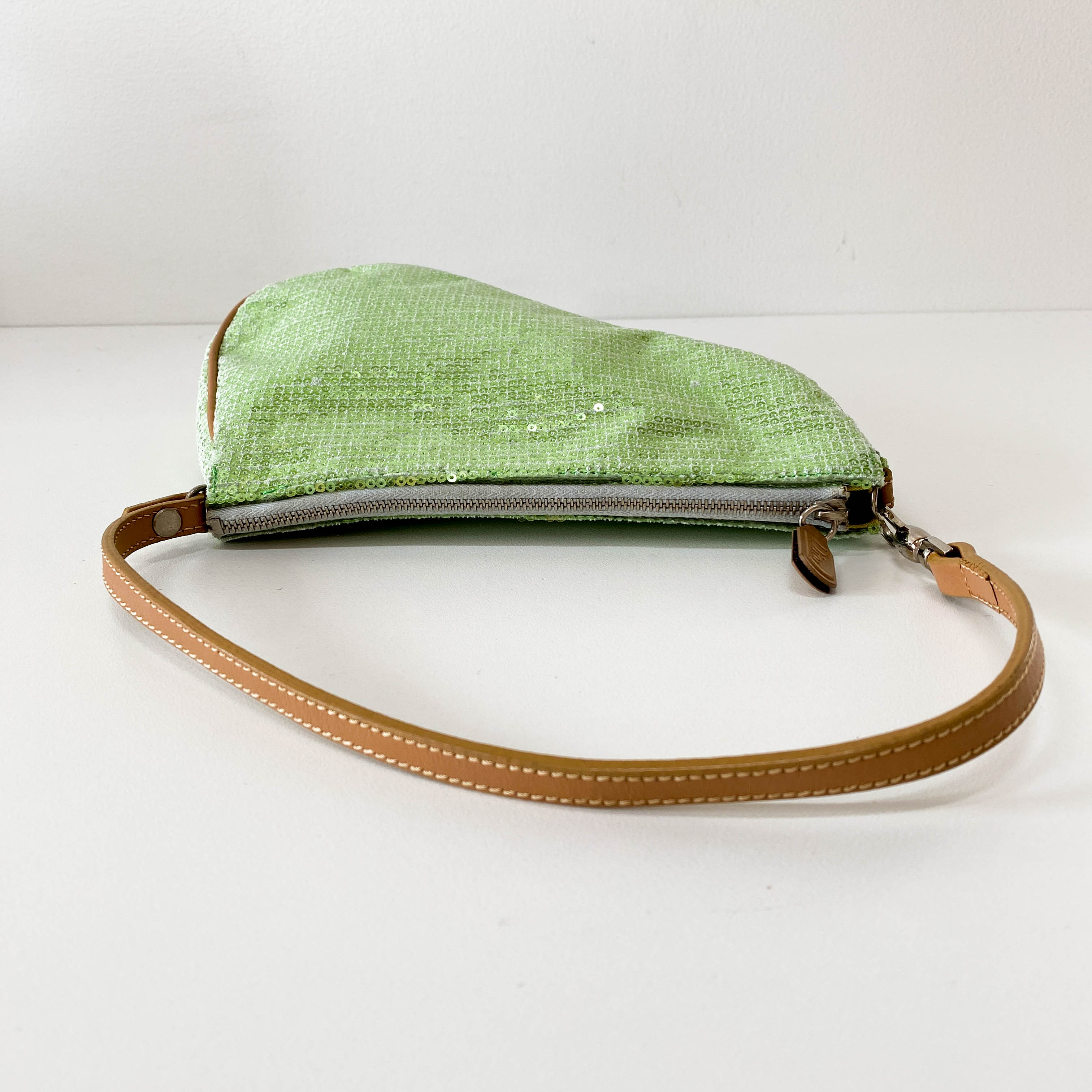 Limited Edition Mini Saddle Green Sequin Shoulder Bag