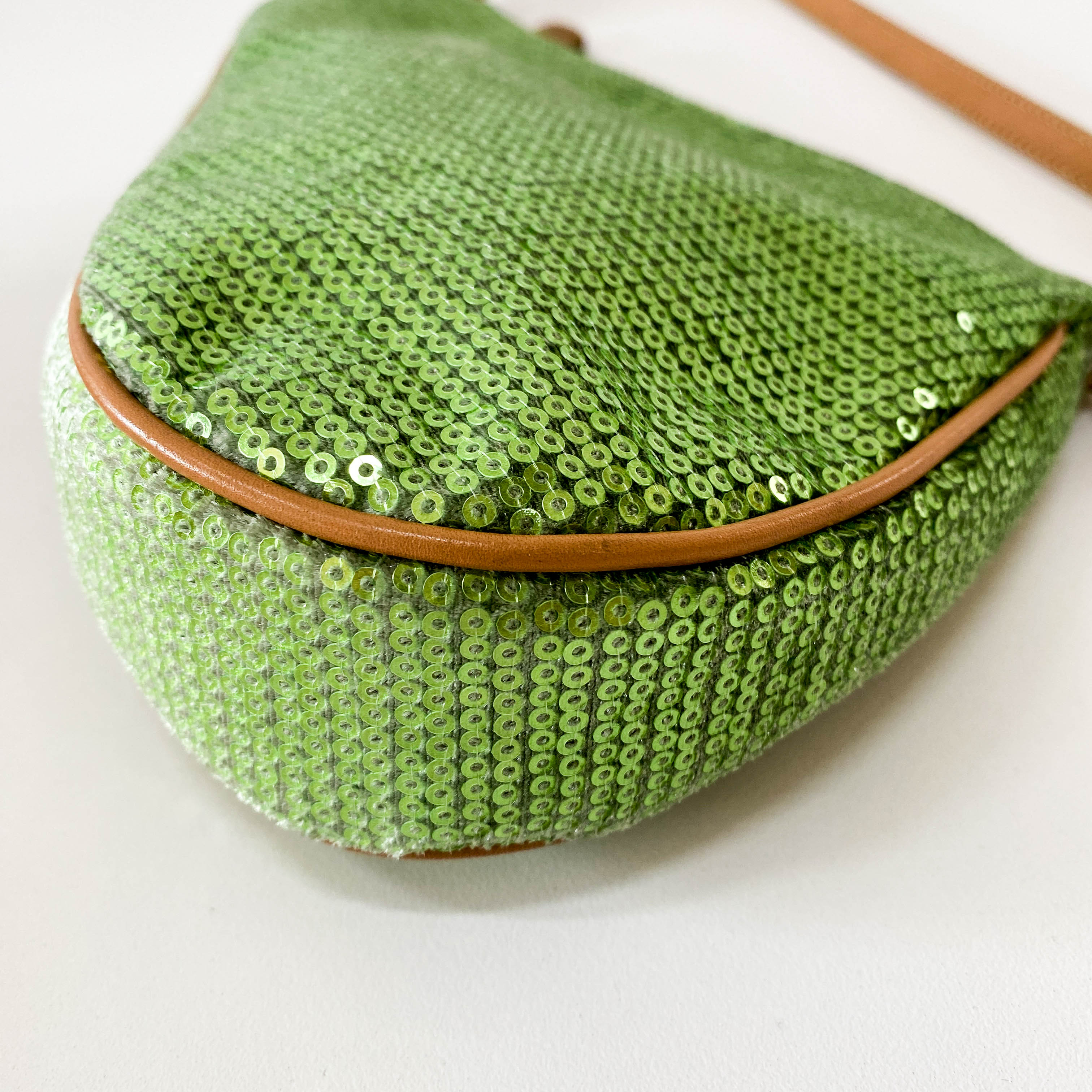 Limited Edition Mini Saddle Green Sequin Shoulder Bag