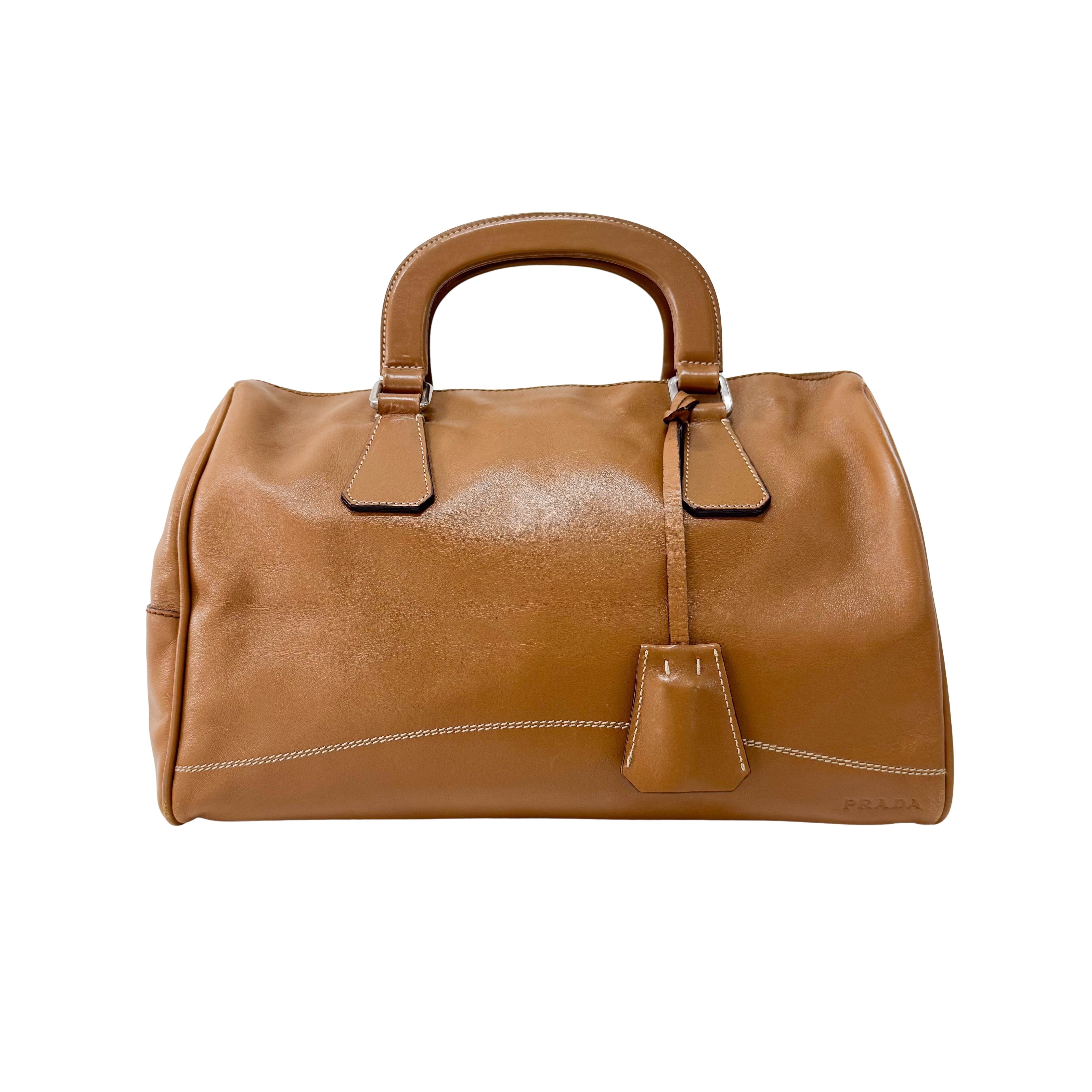 Brown Leather Bowling Bag