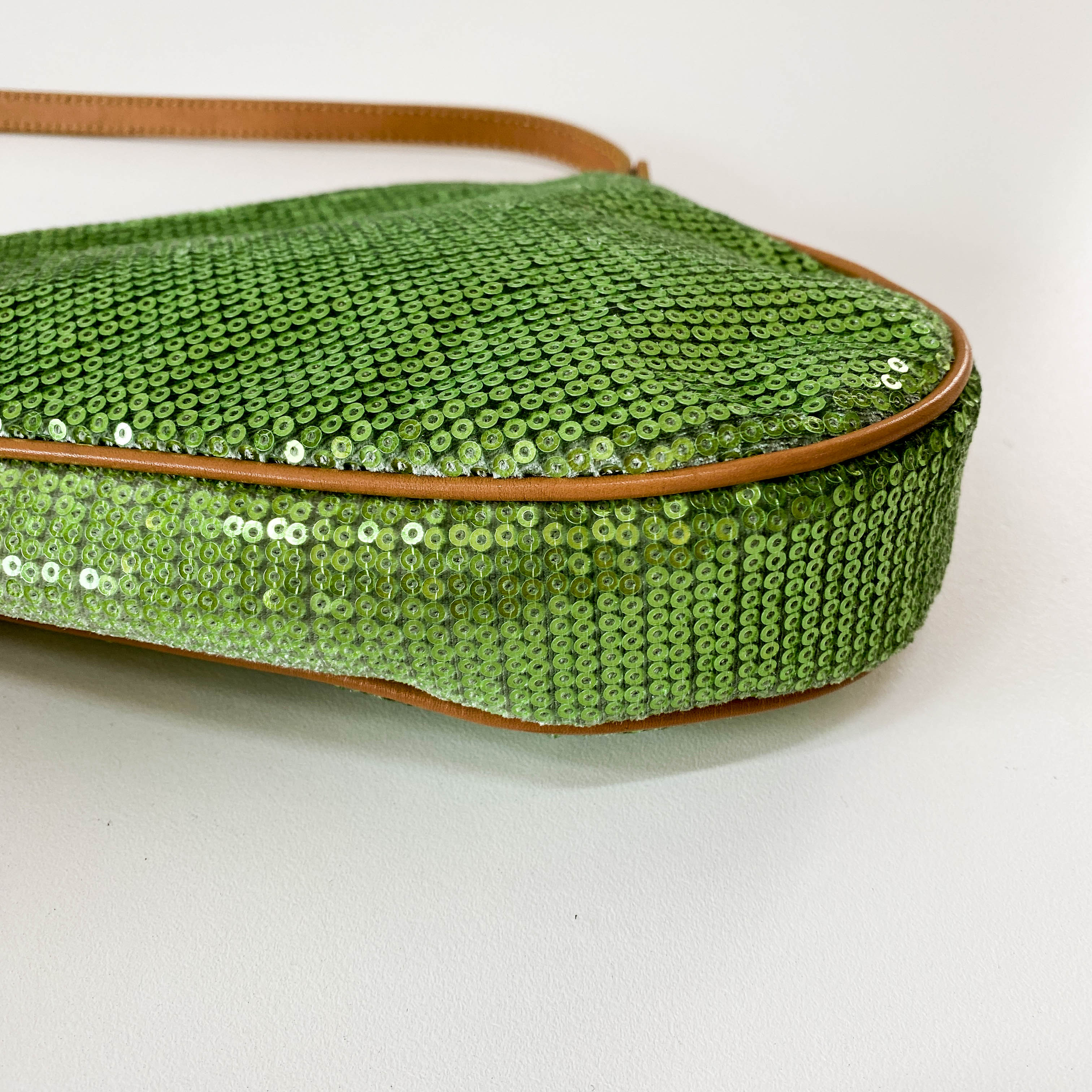 Limited Edition Mini Saddle Green Sequin Shoulder Bag