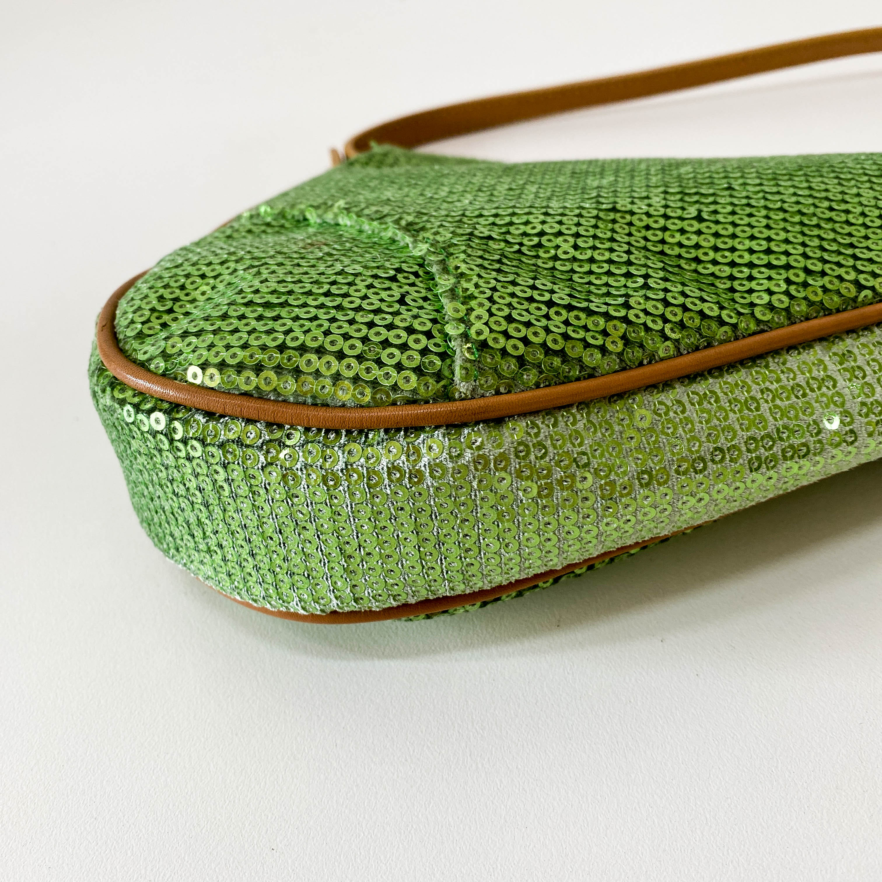 Limited Edition Mini Saddle Green Sequin Shoulder Bag