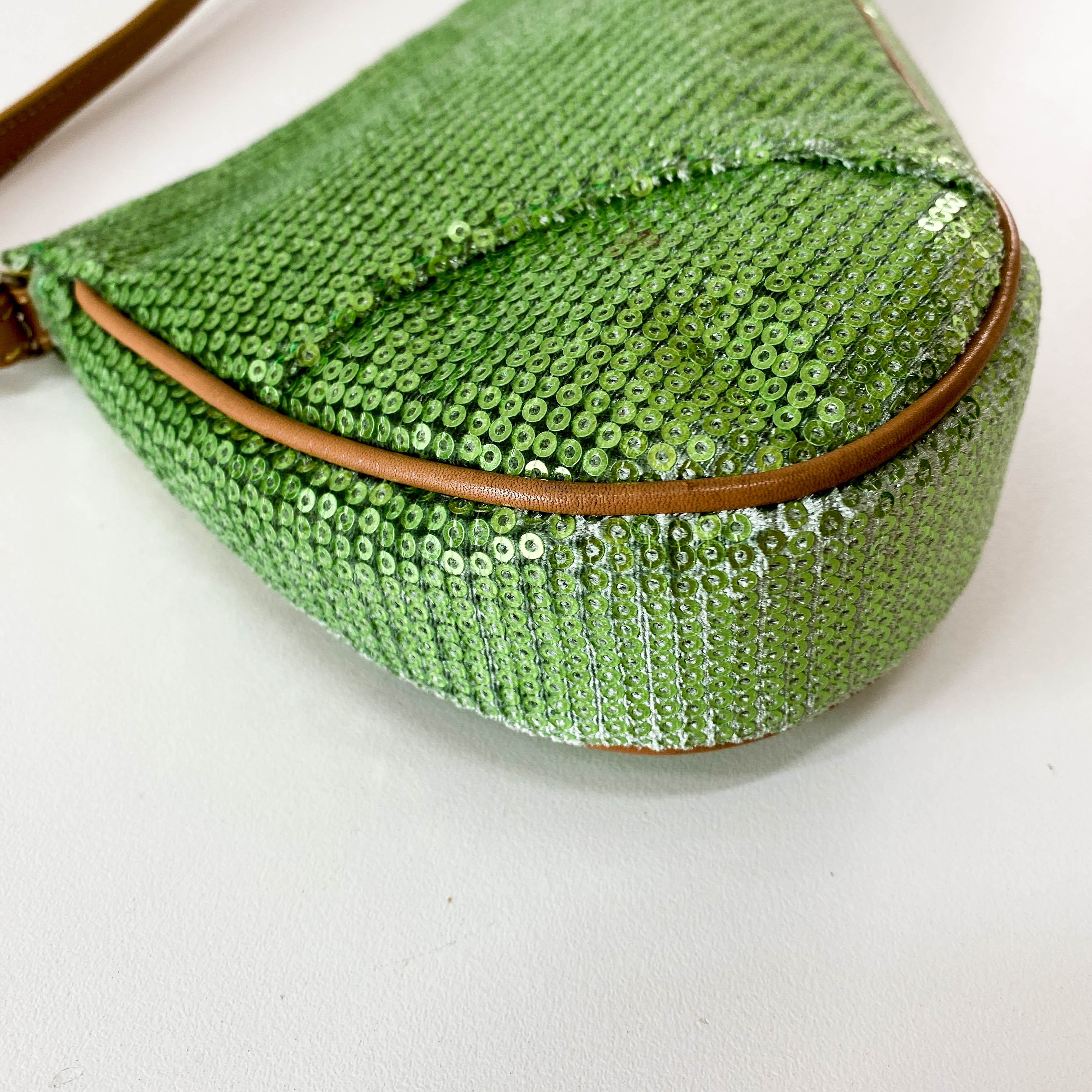 Limited Edition Mini Saddle Green Sequin Shoulder Bag