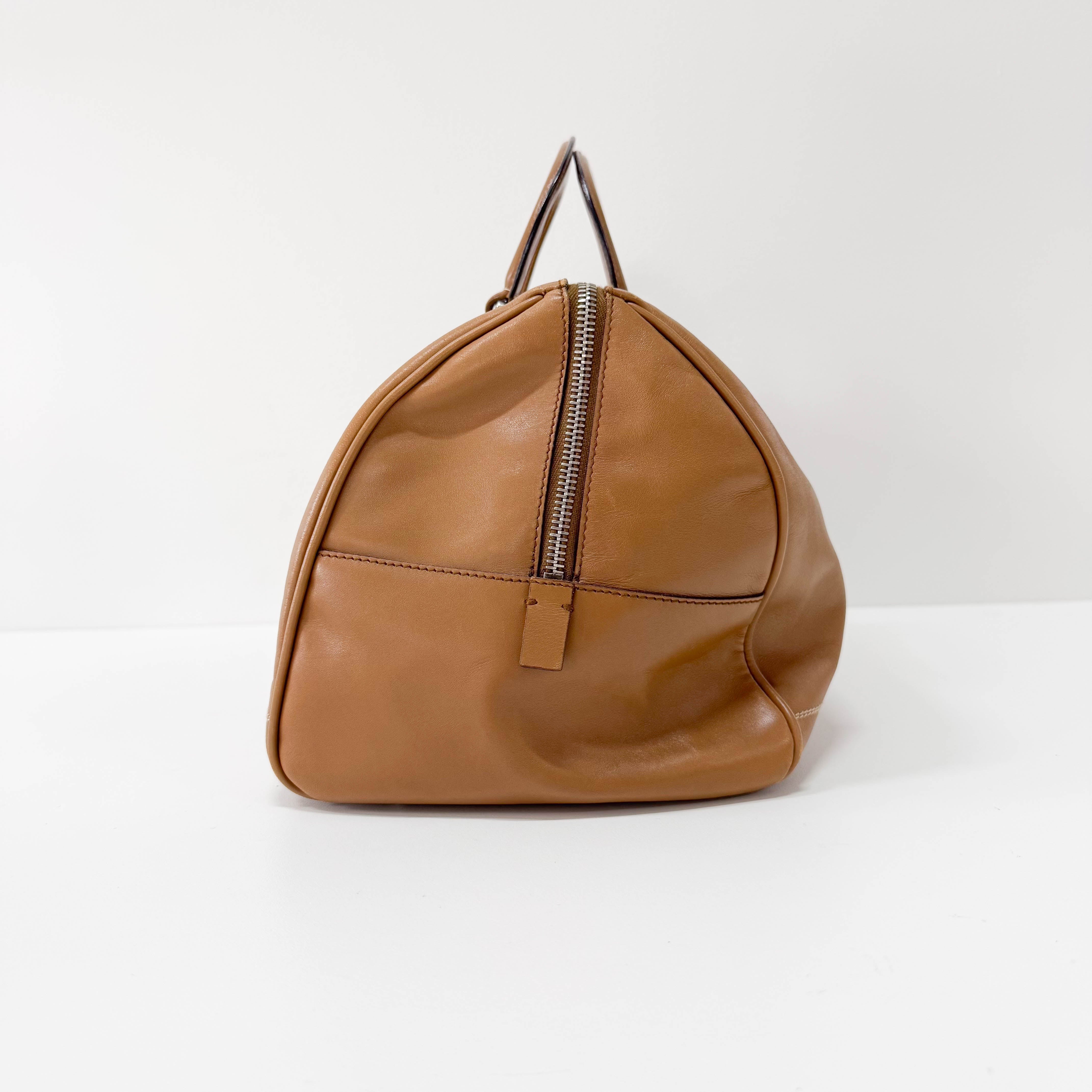 Brown Leather Bowling Bag
