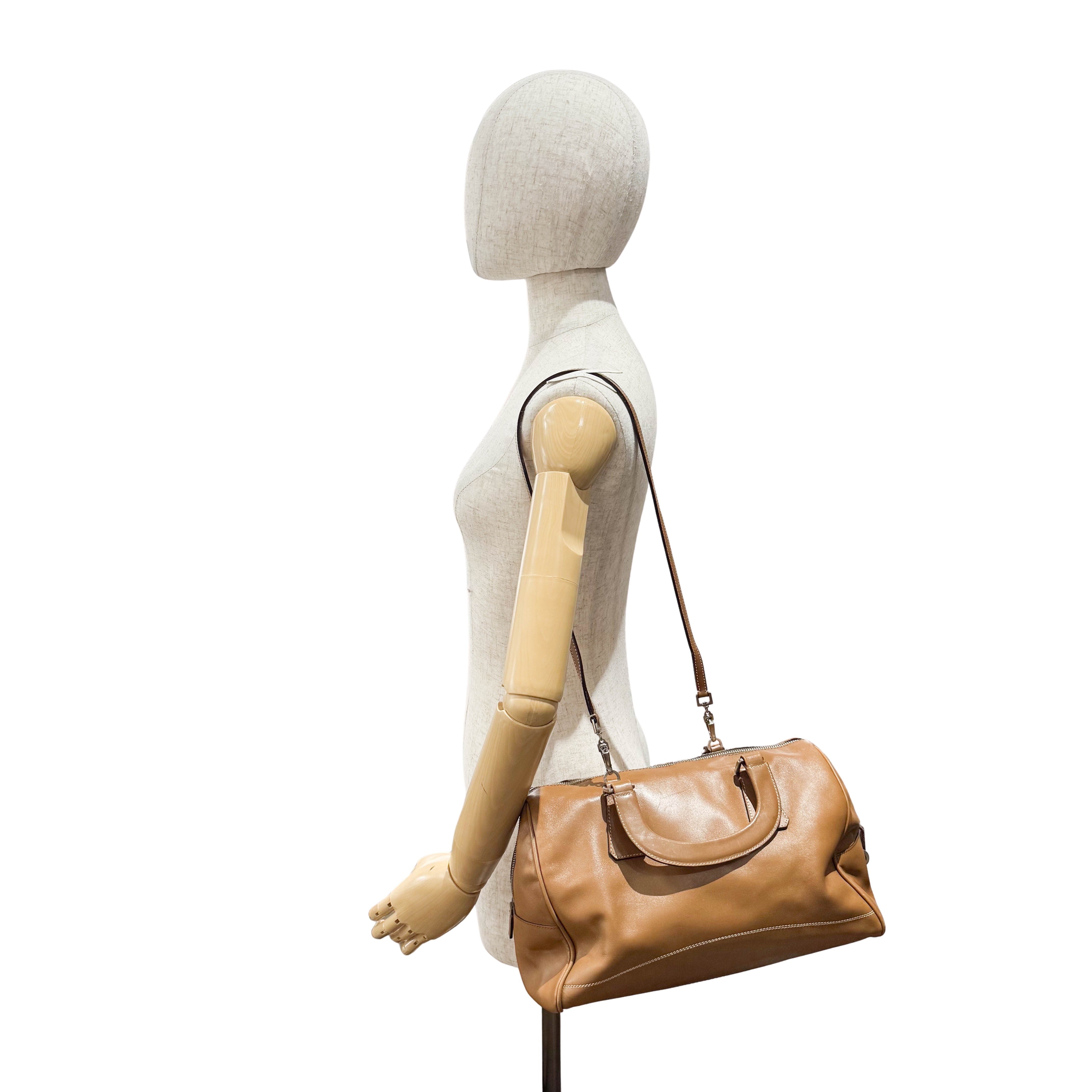 Brown Leather Bowling Bag