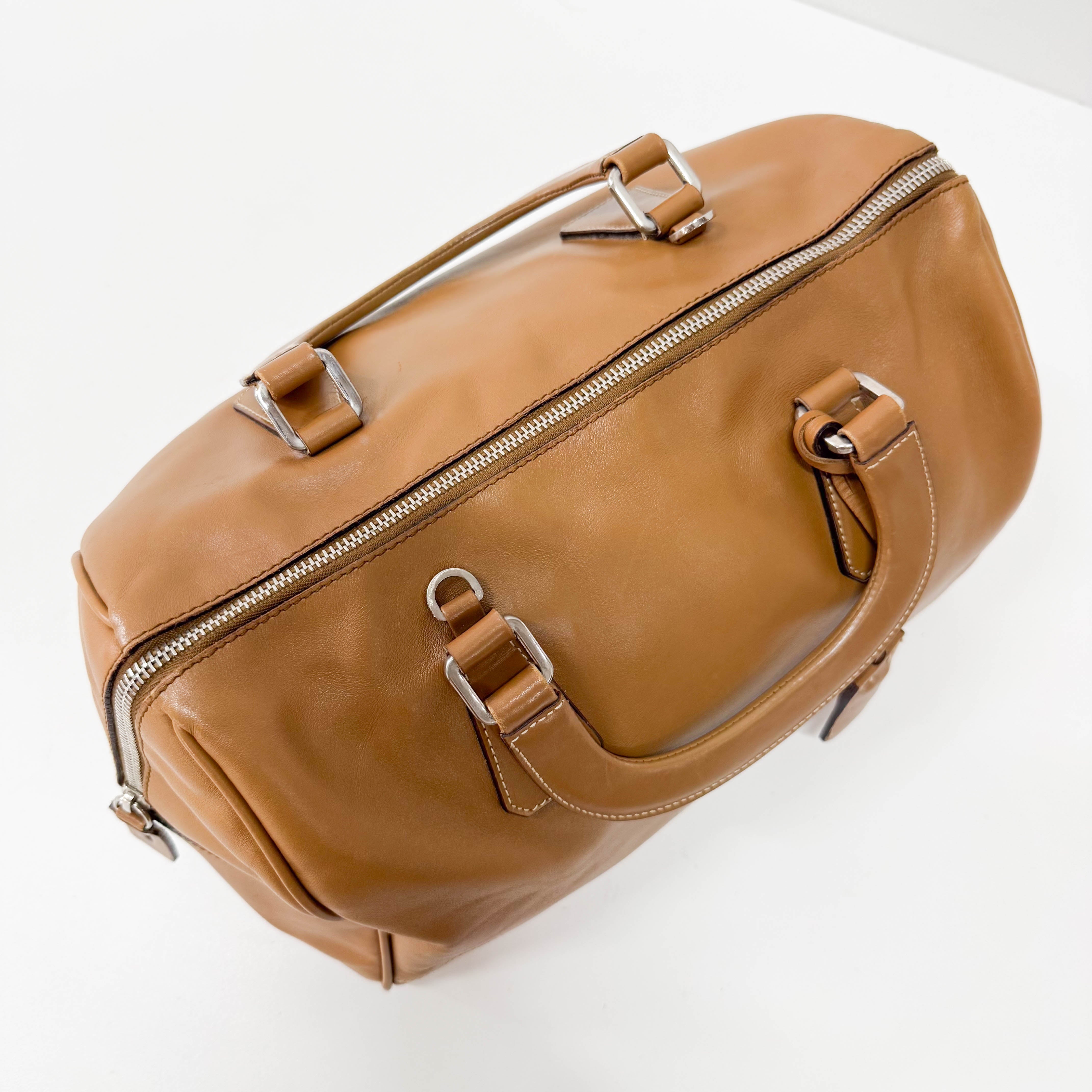 Brown Leather Bowling Bag