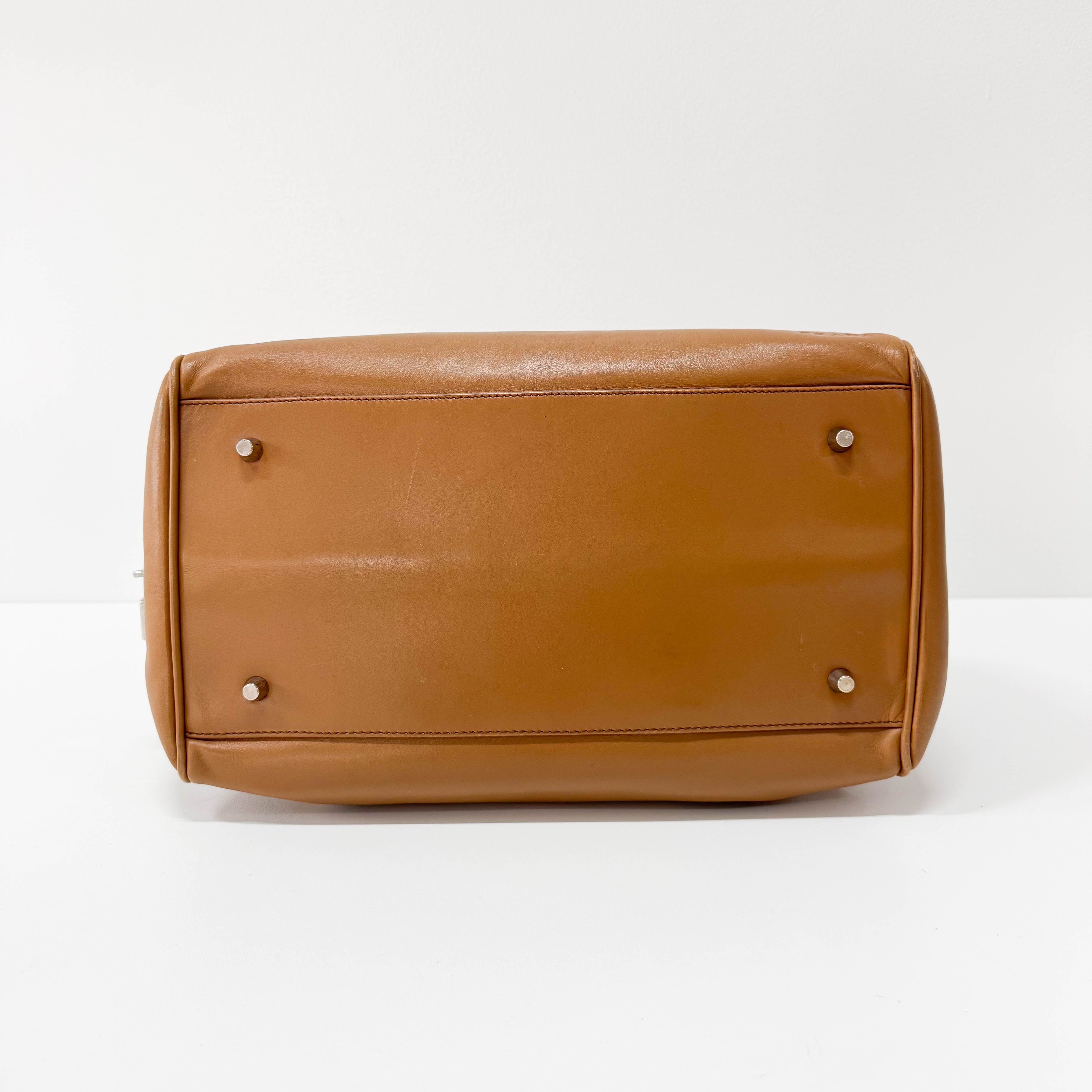 Brown Leather Bowling Bag