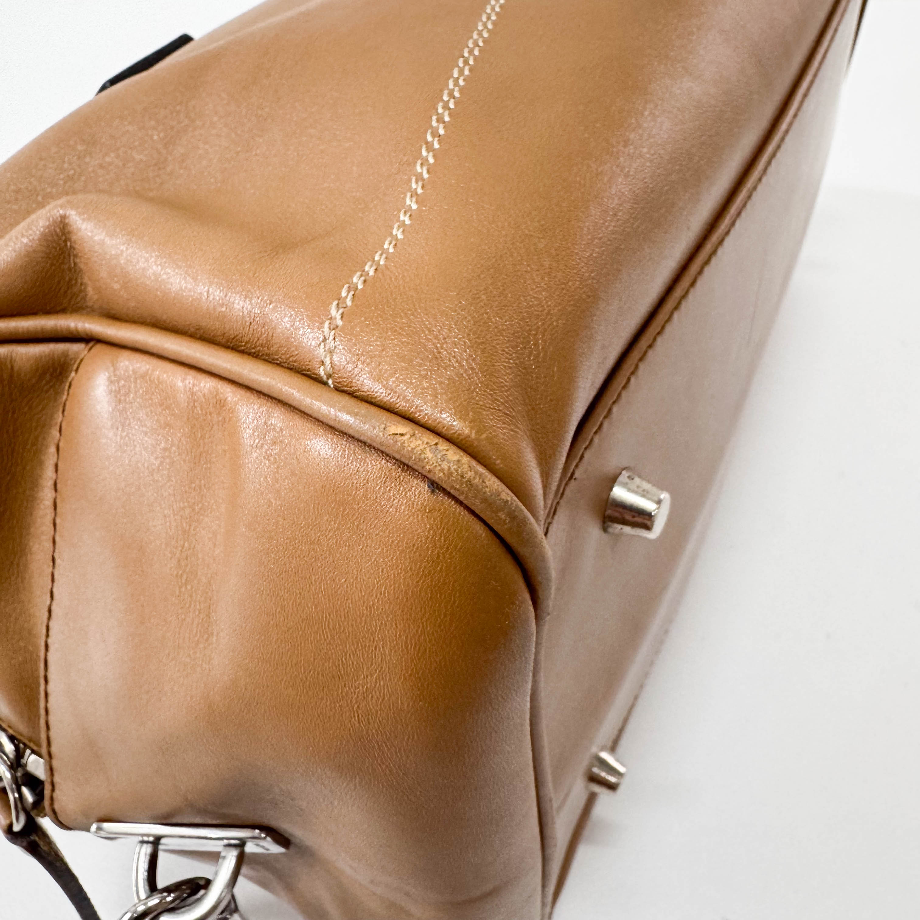 Brown Leather Bowling Bag