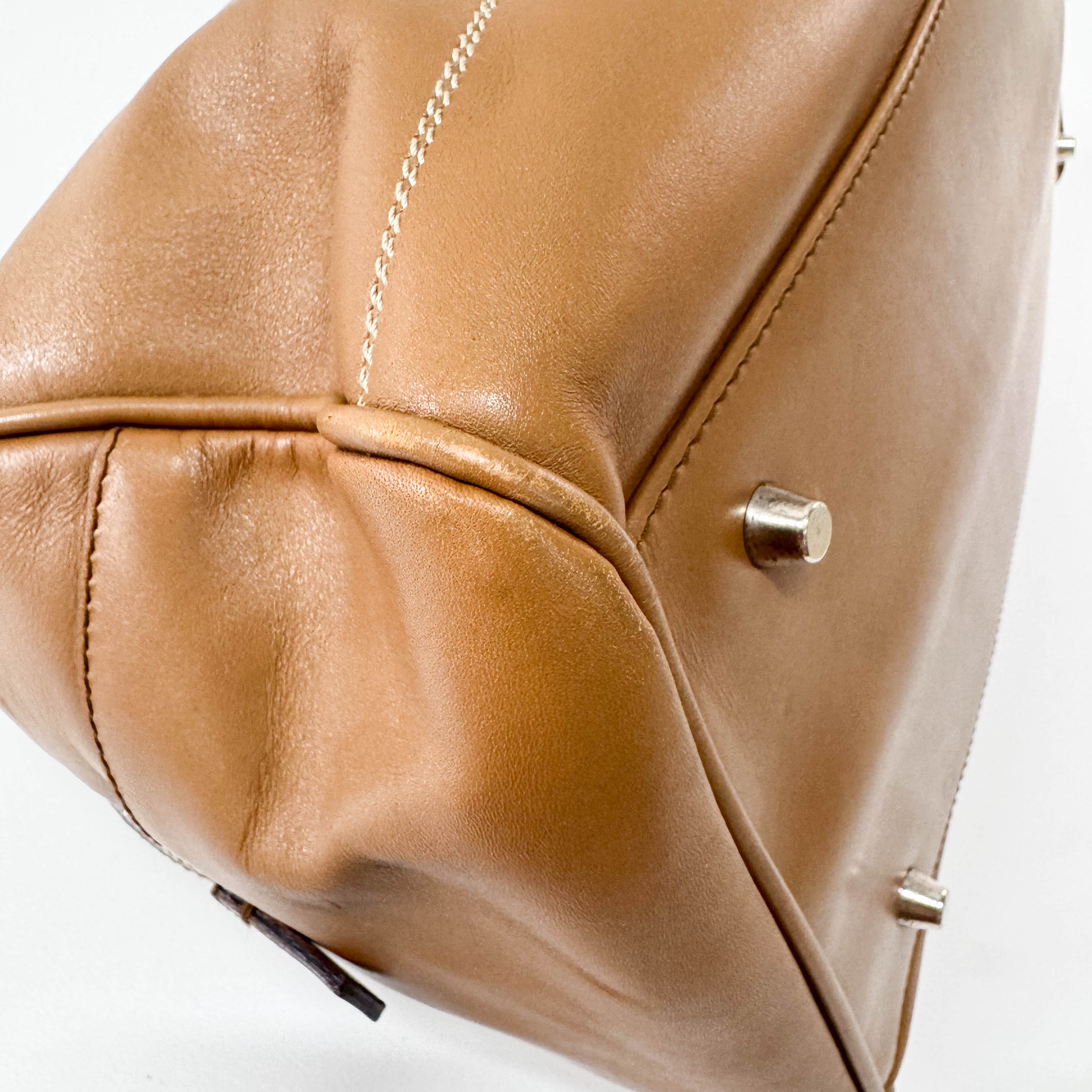 Brown Leather Bowling Bag