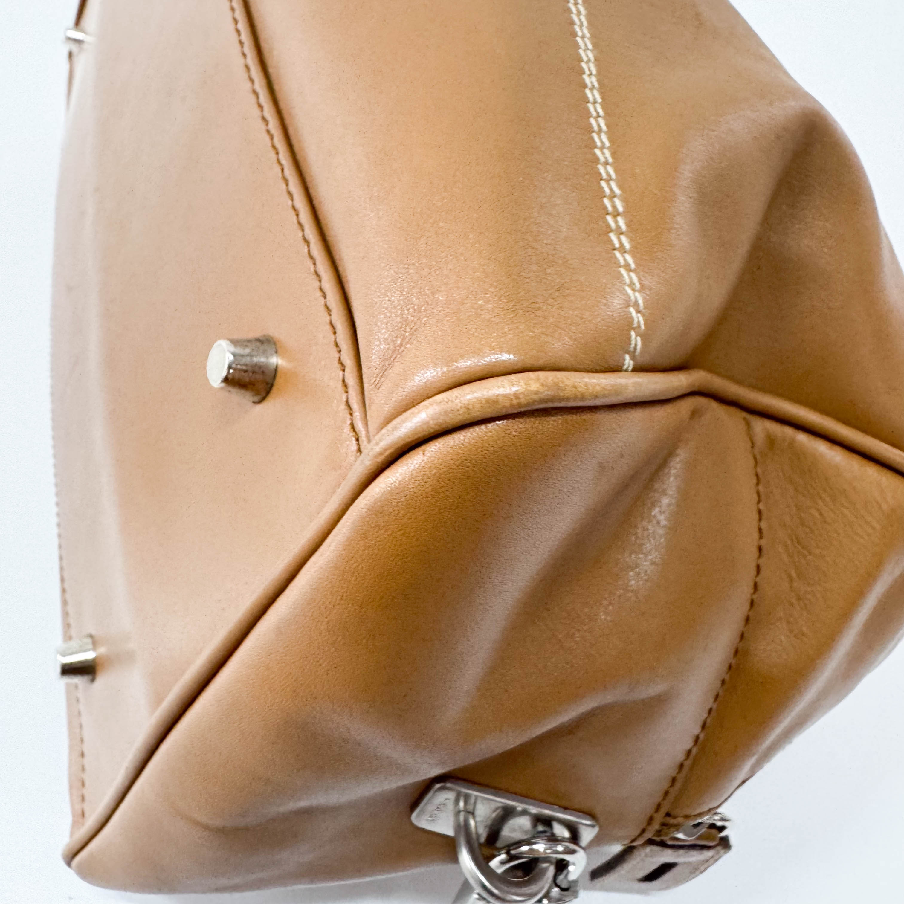 Brown Leather Bowling Bag