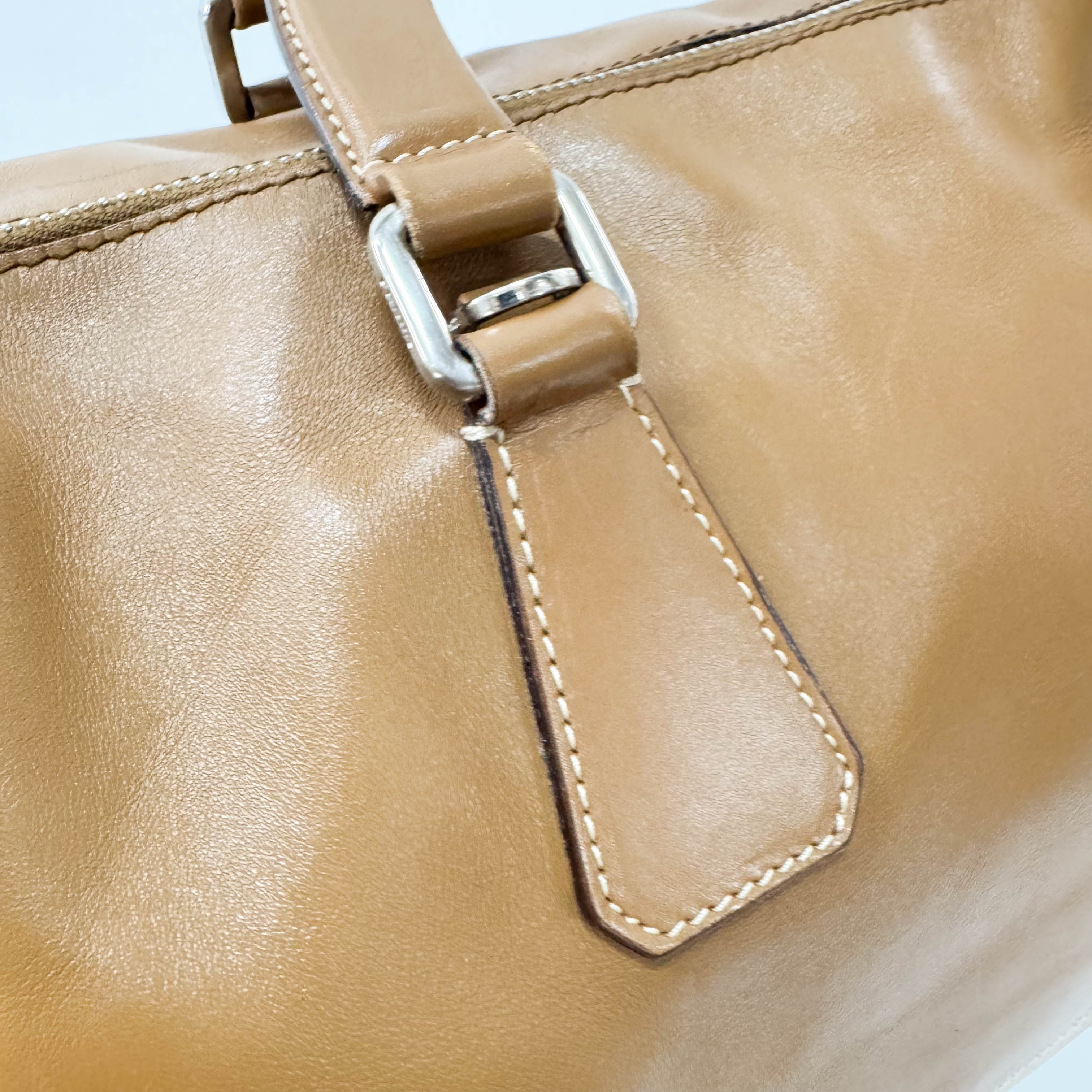 Brown Leather Bowling Bag
