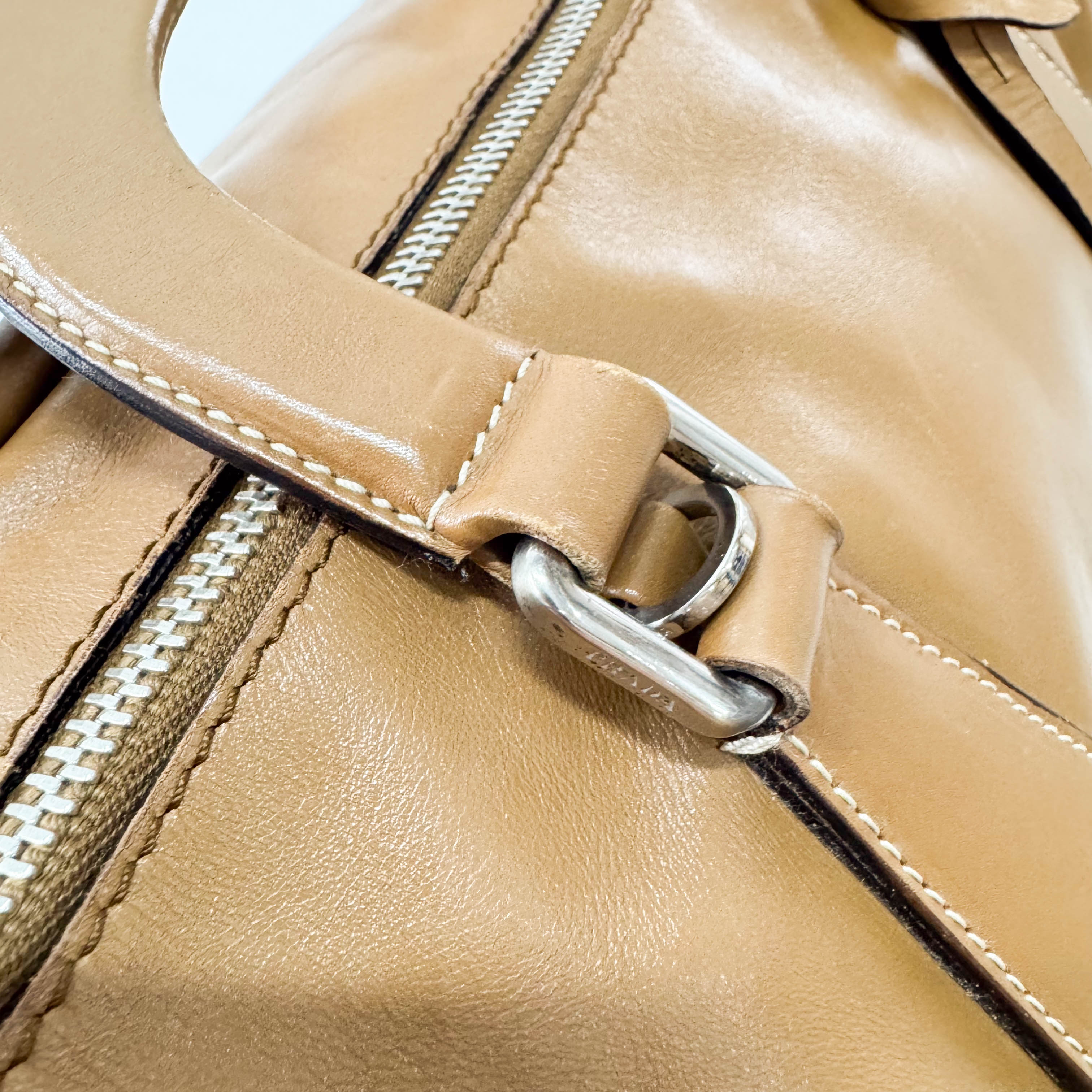 Brown Leather Bowling Bag
