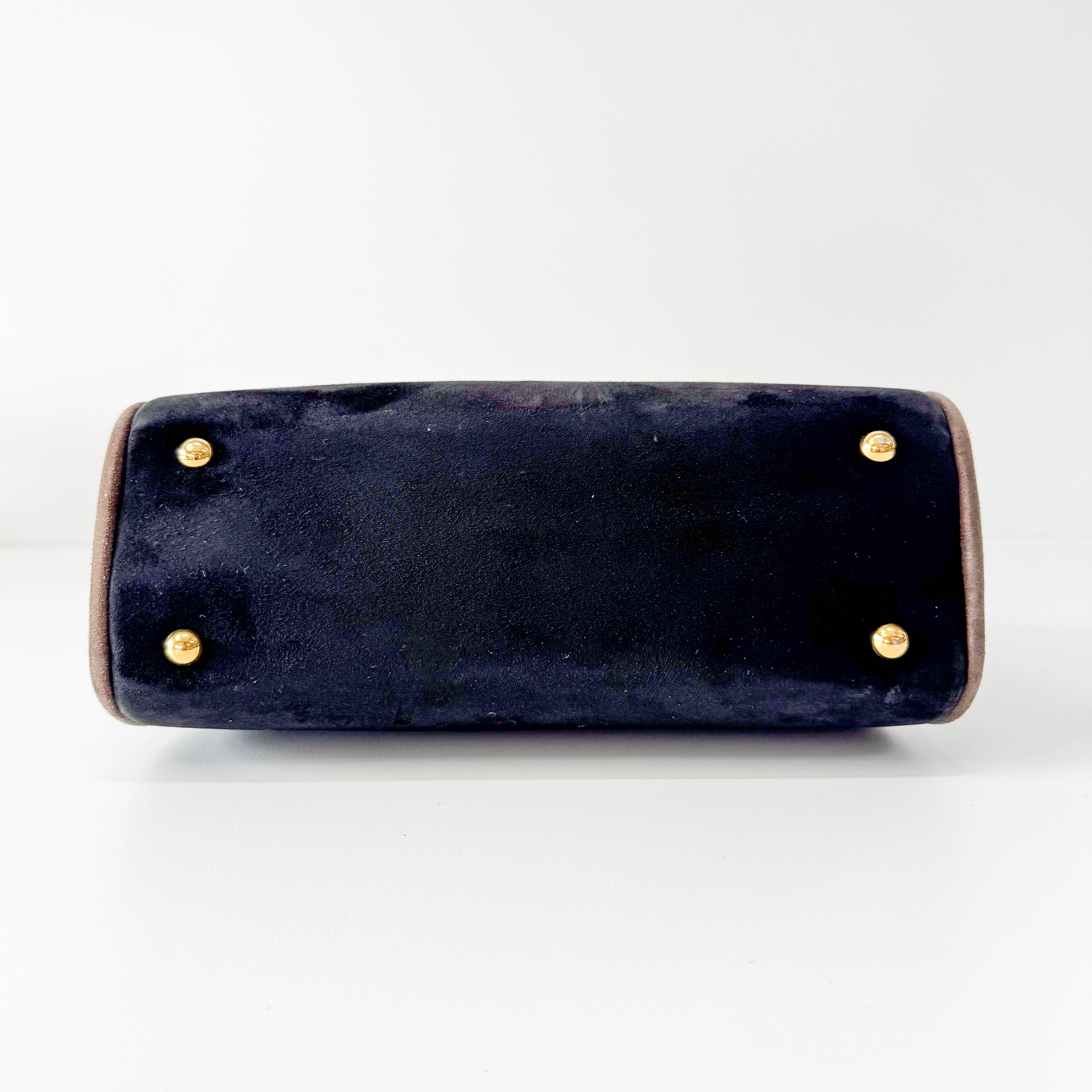 Black Suede Handle Bag