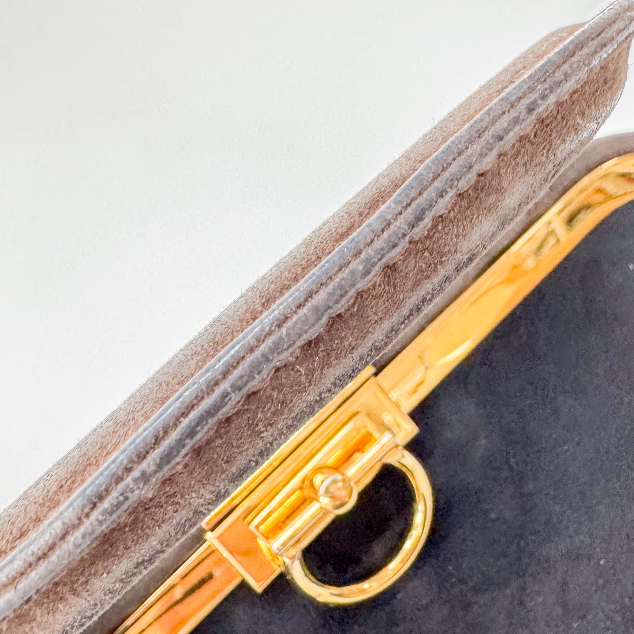 Black Suede Handle Bag