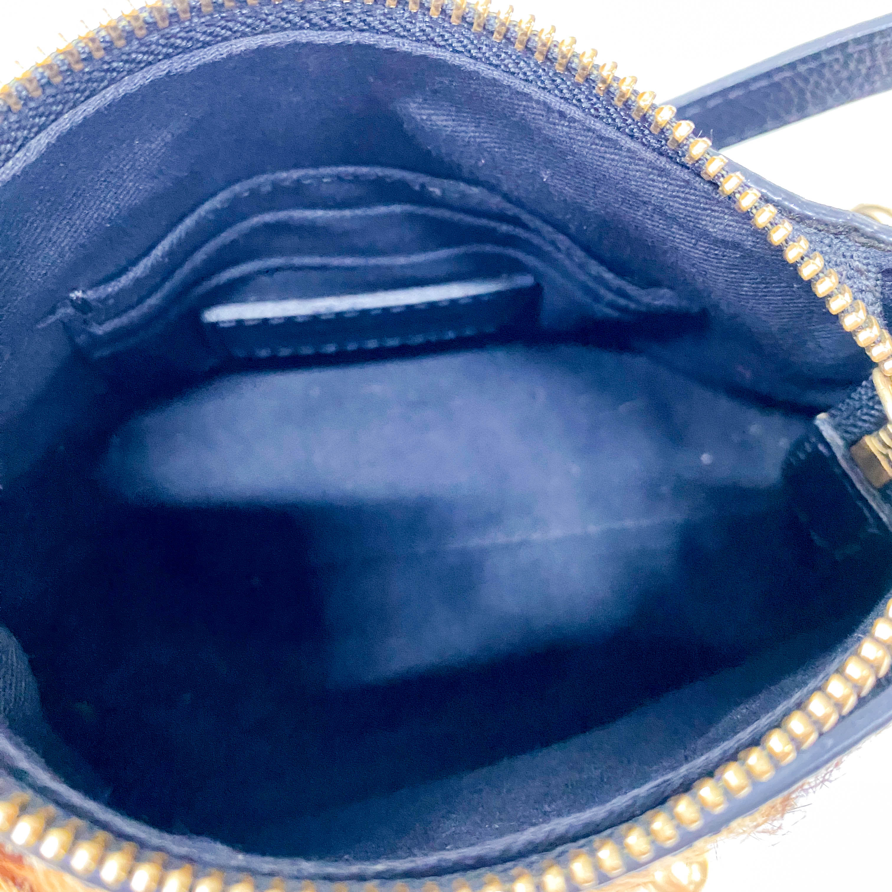 Joan Mini Black Animal Print Leather & Pony Hair Crossbody Bag