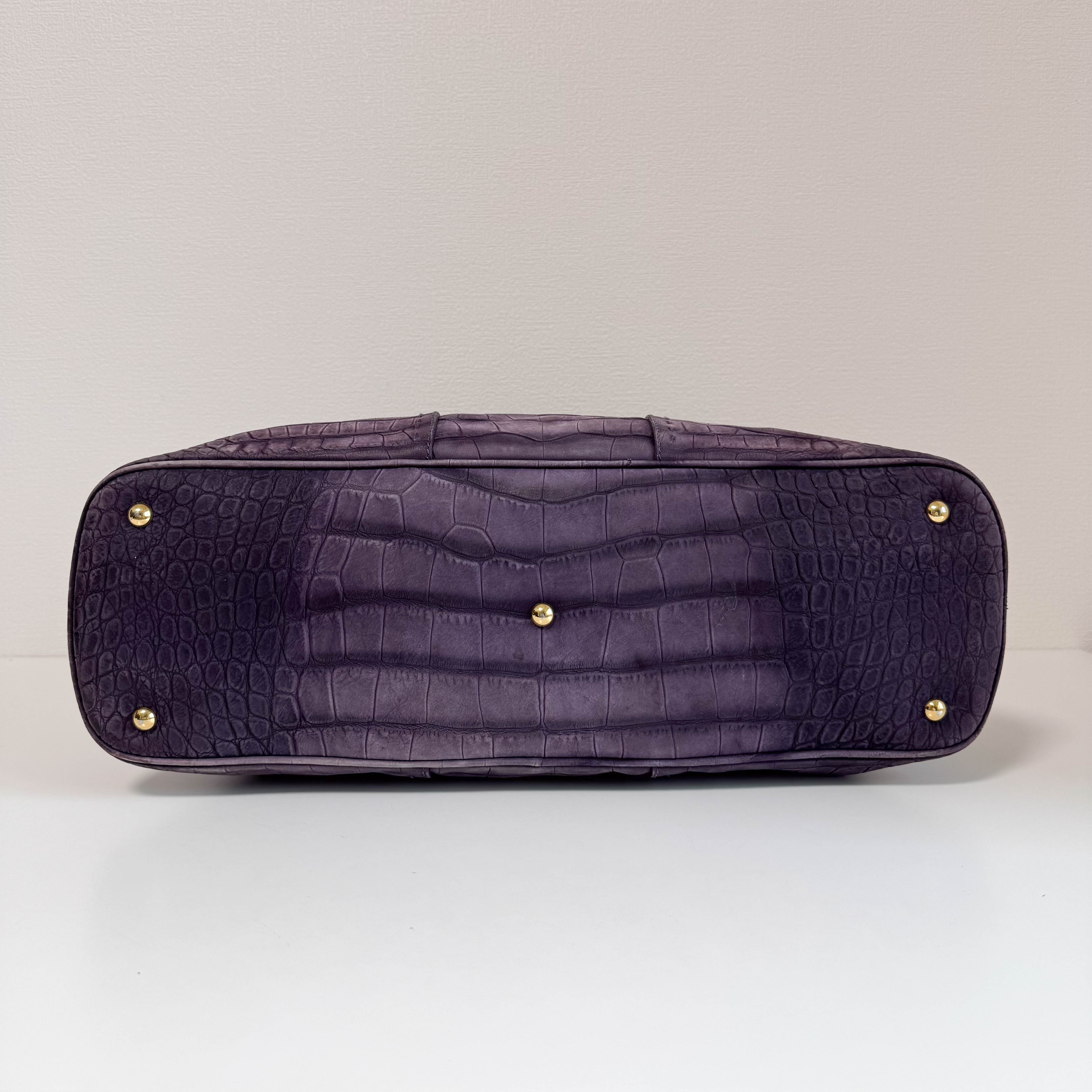 YSL Purple Leather Shoulder Bag