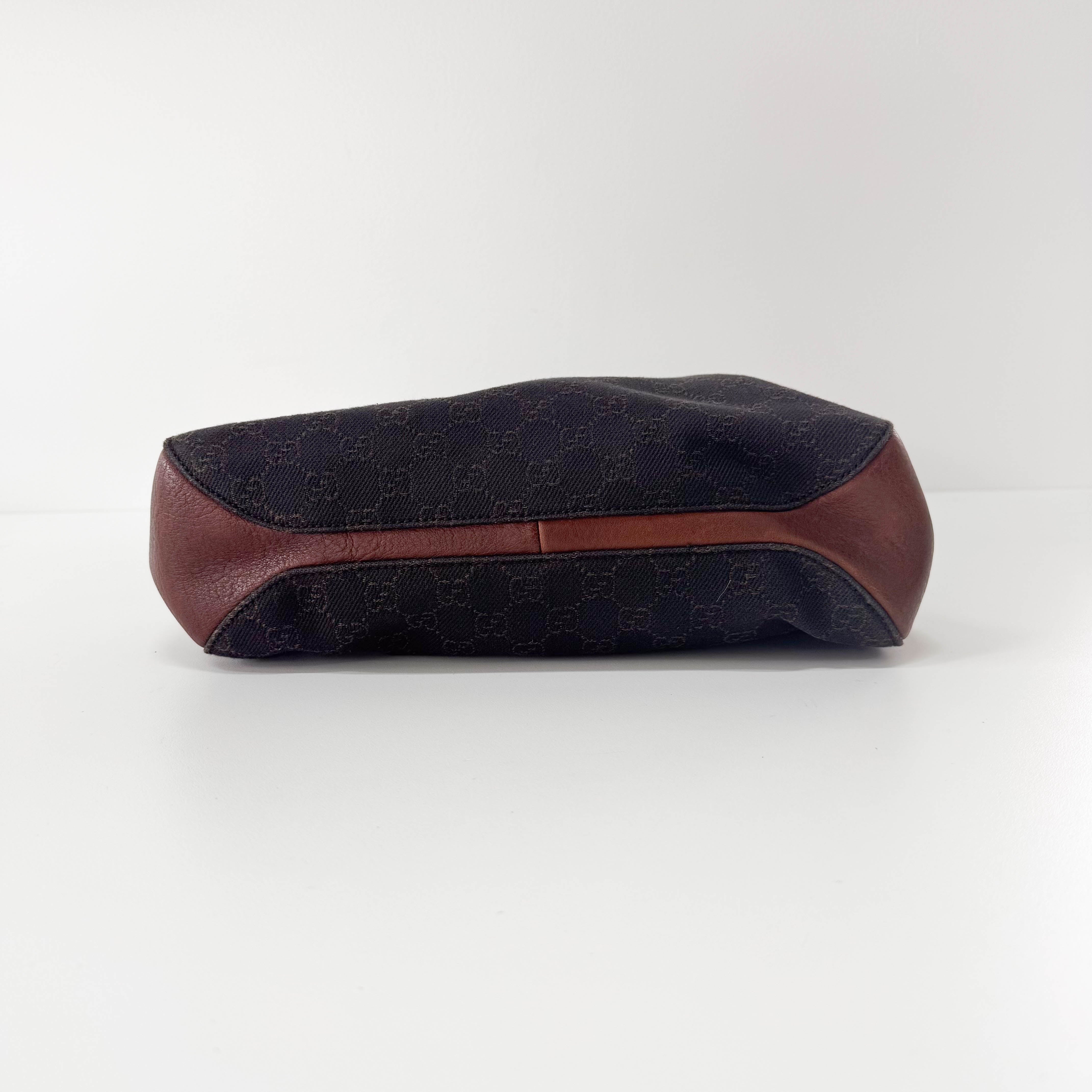 Brown GG Canvas Horsebit Shoulder Bag