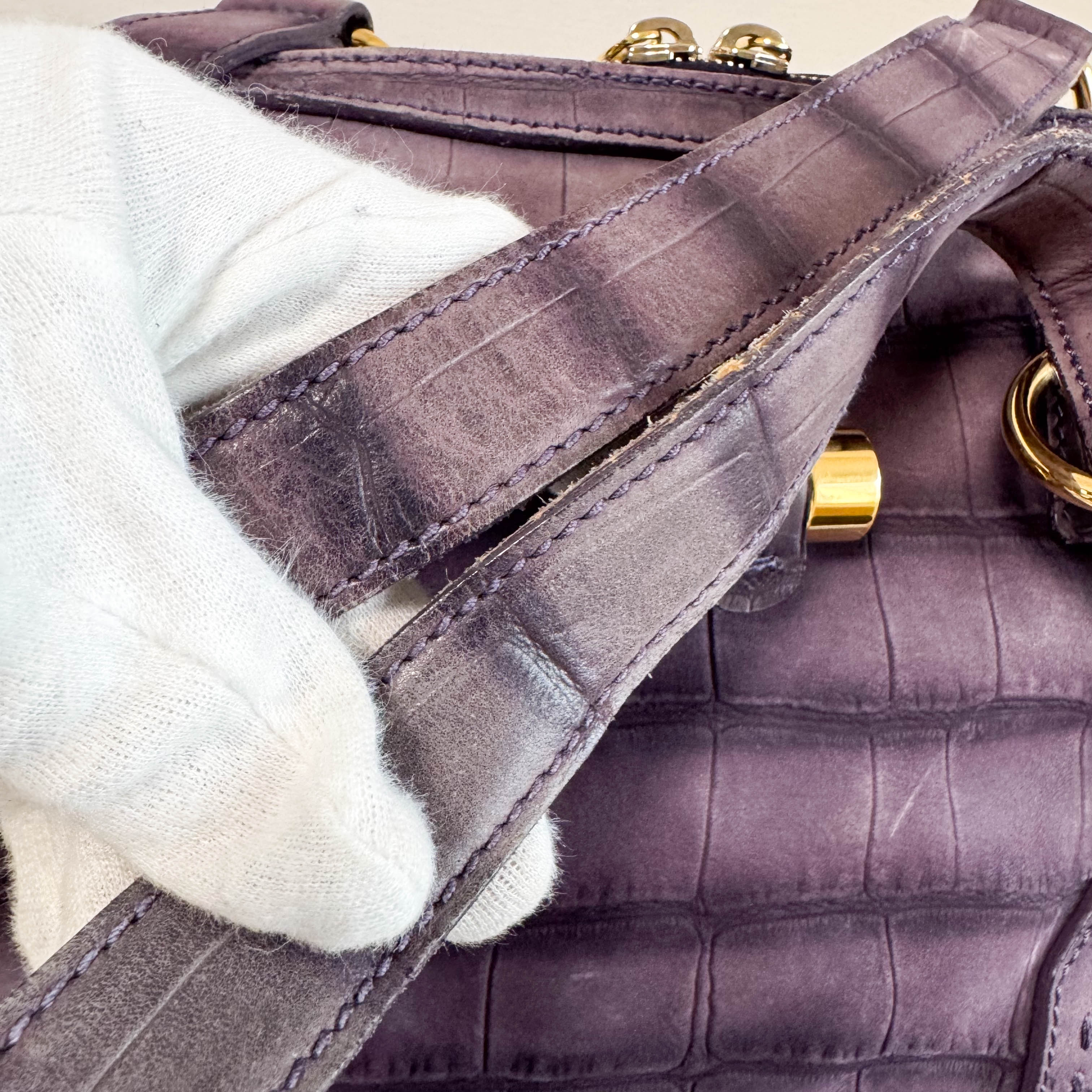 YSL Purple Leather Shoulder Bag