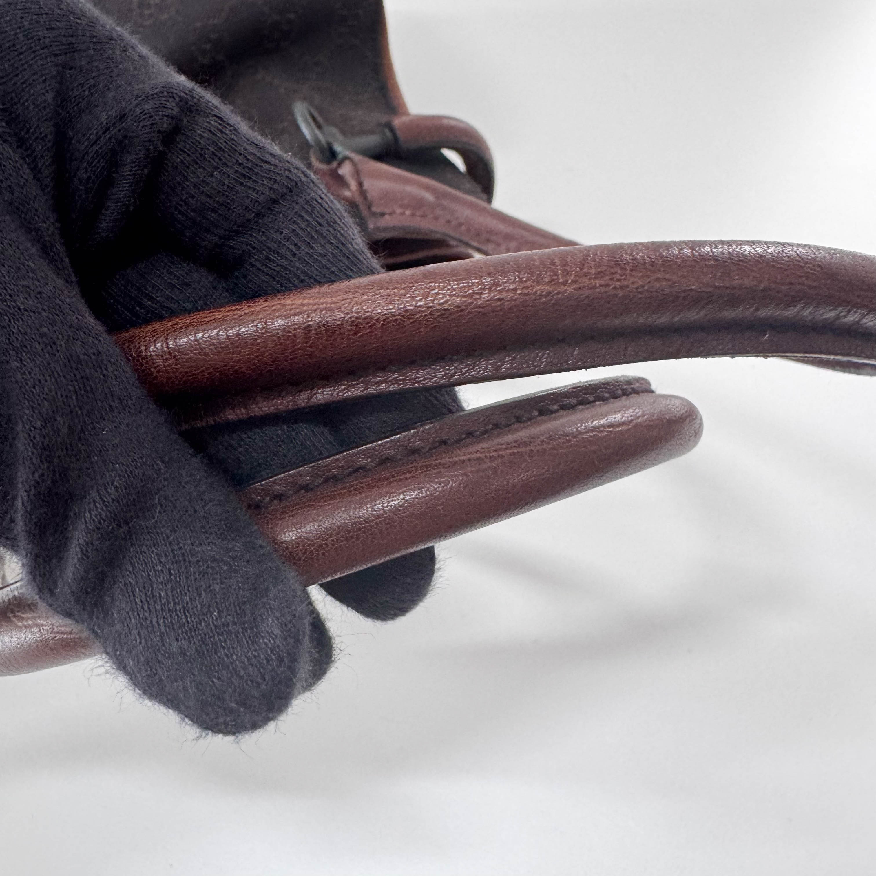 Brown GG Canvas Horsebit Shoulder Bag