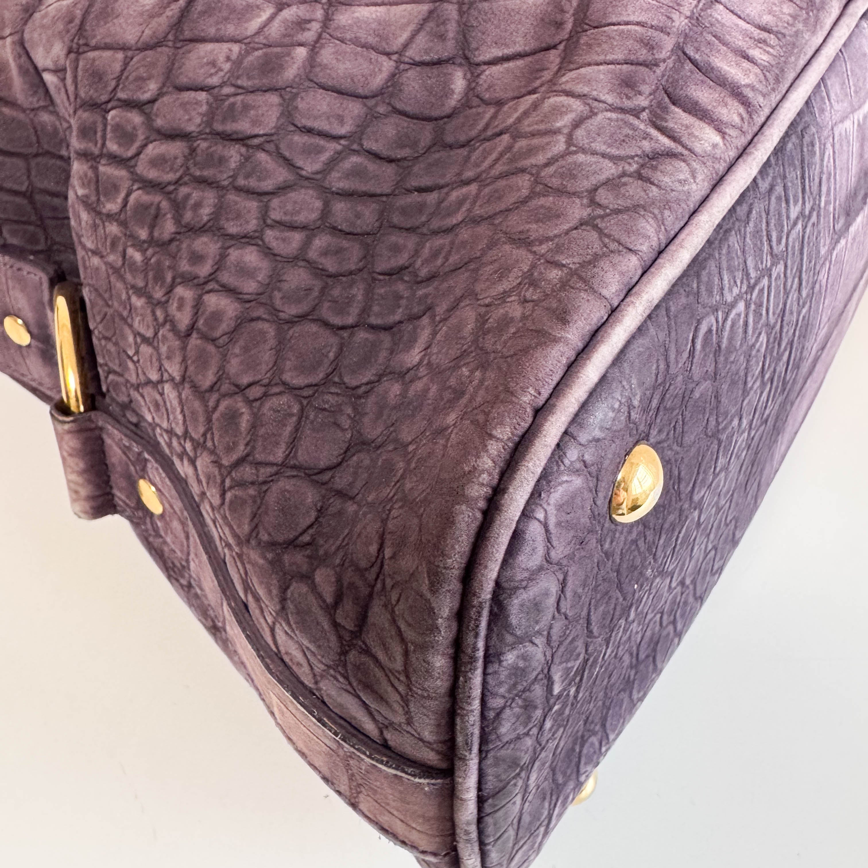 YSL Purple Leather Shoulder Bag