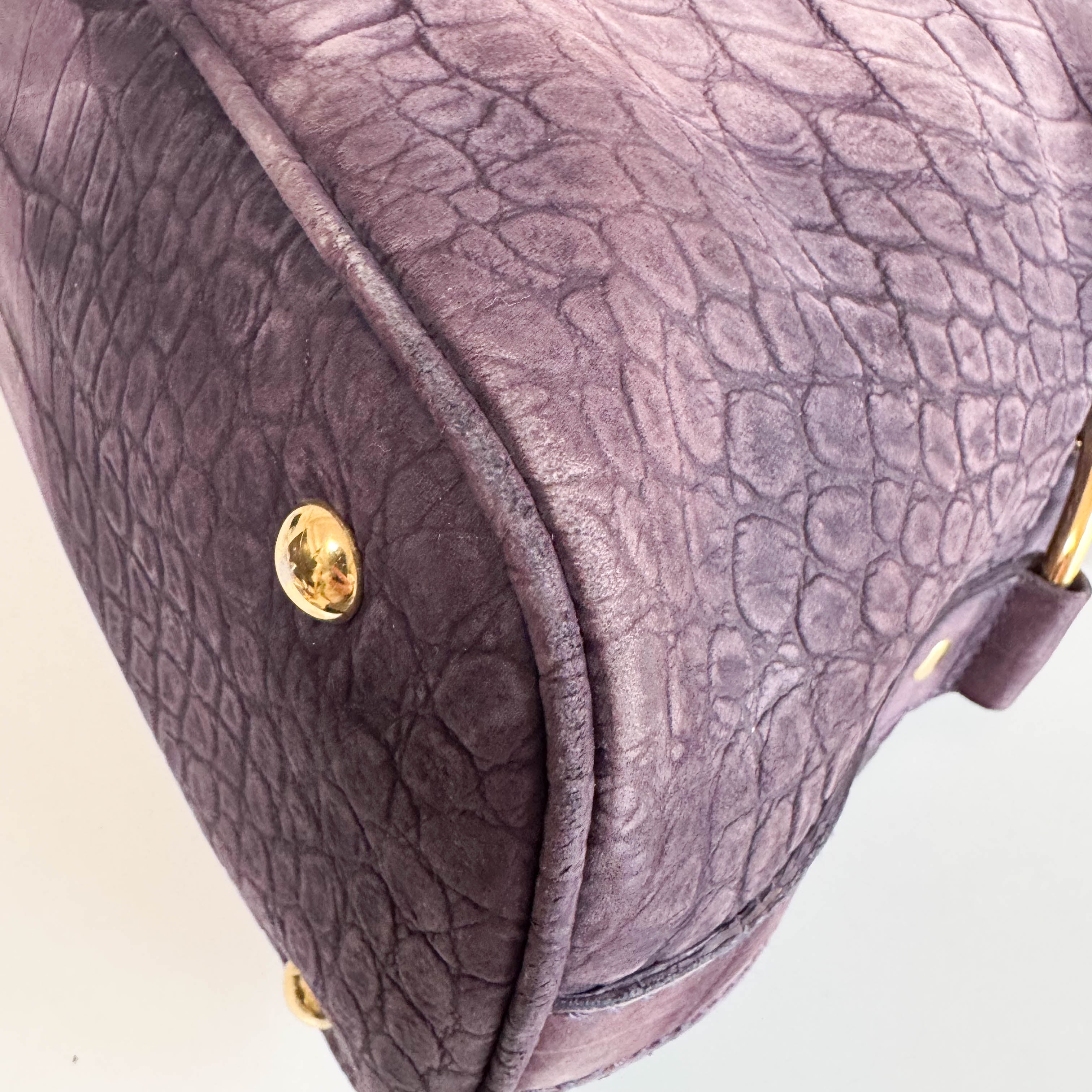 YSL Purple Leather Shoulder Bag