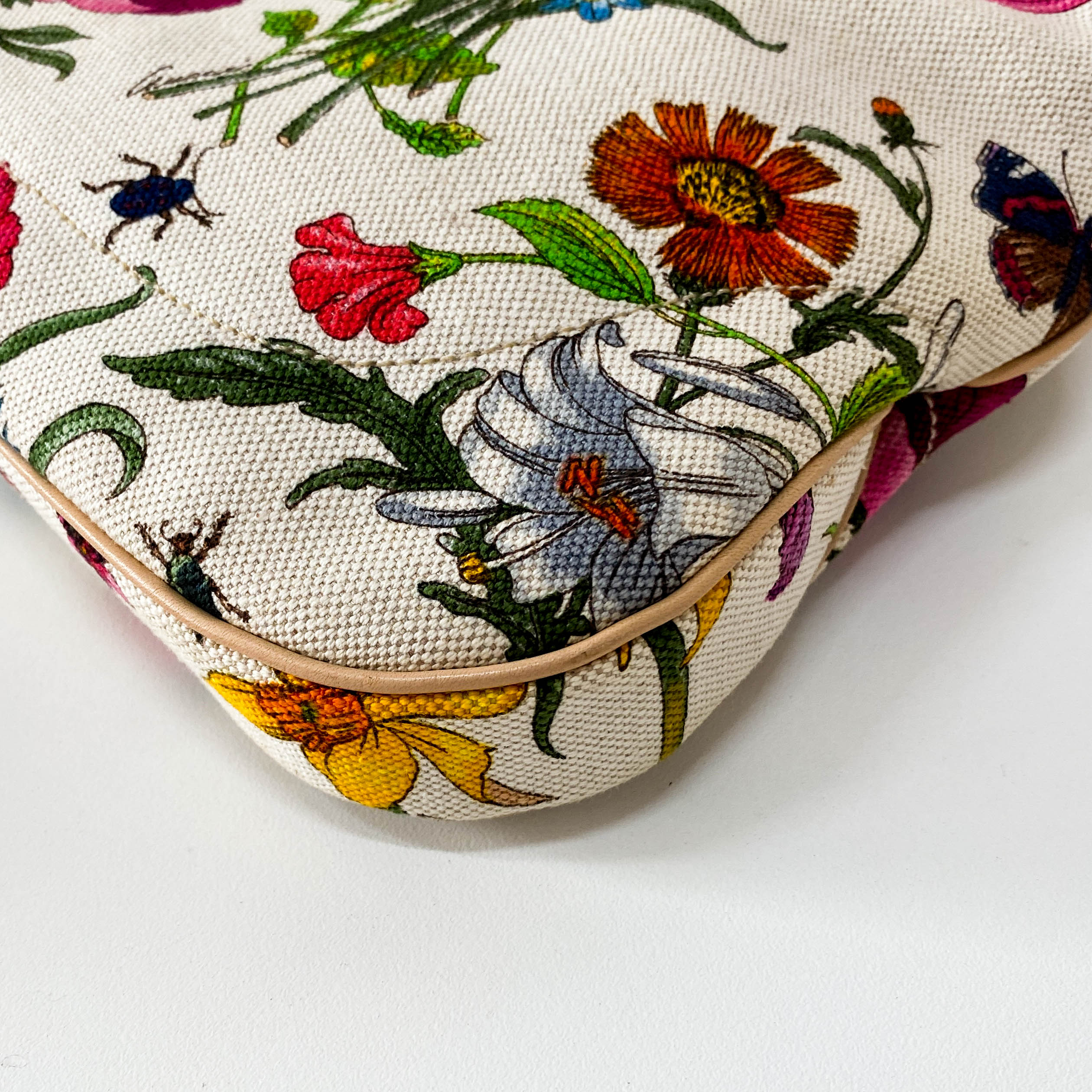 New Jackie Floral Print Canvas Shoulder Bag