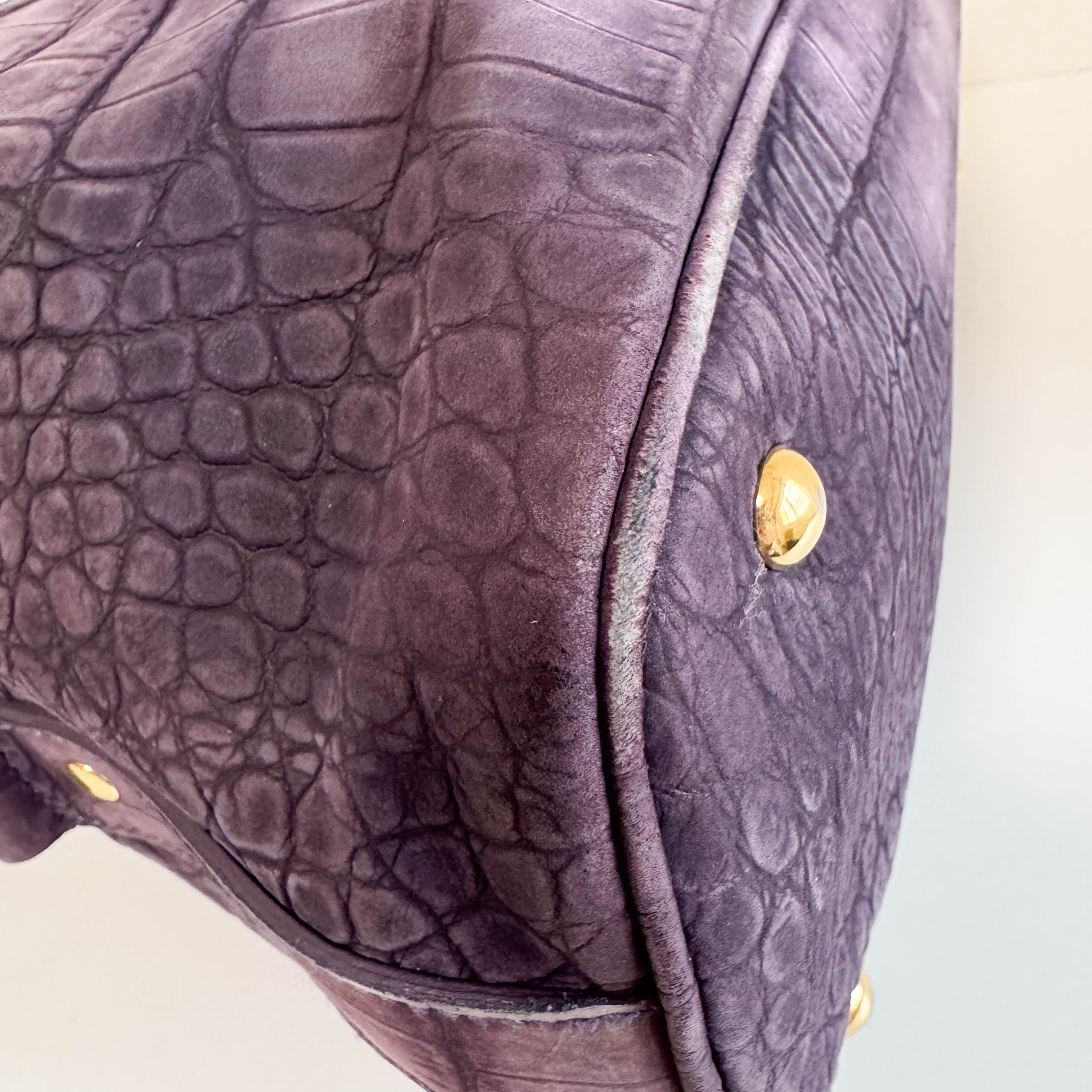 YSL Purple Leather Shoulder Bag