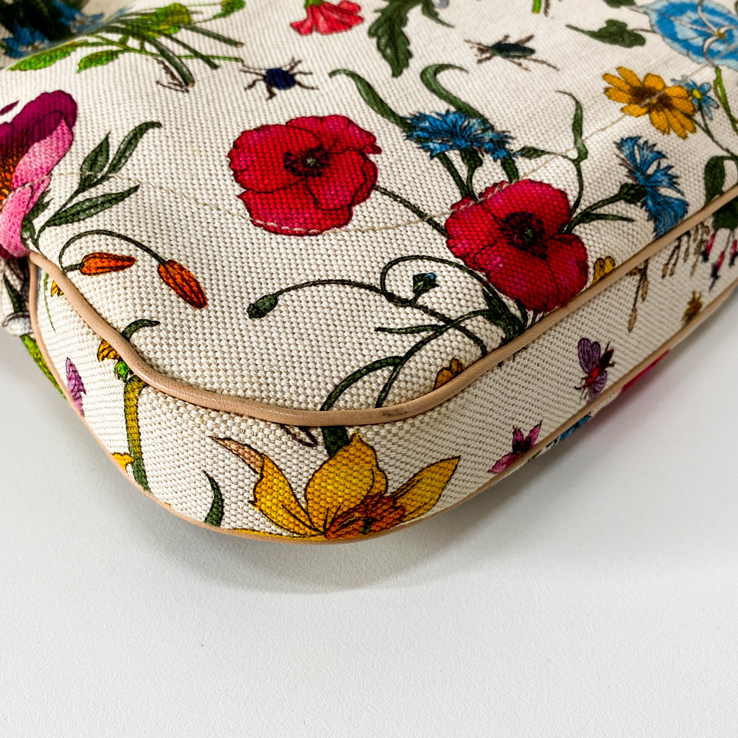 New Jackie Floral Print Canvas Shoulder Bag